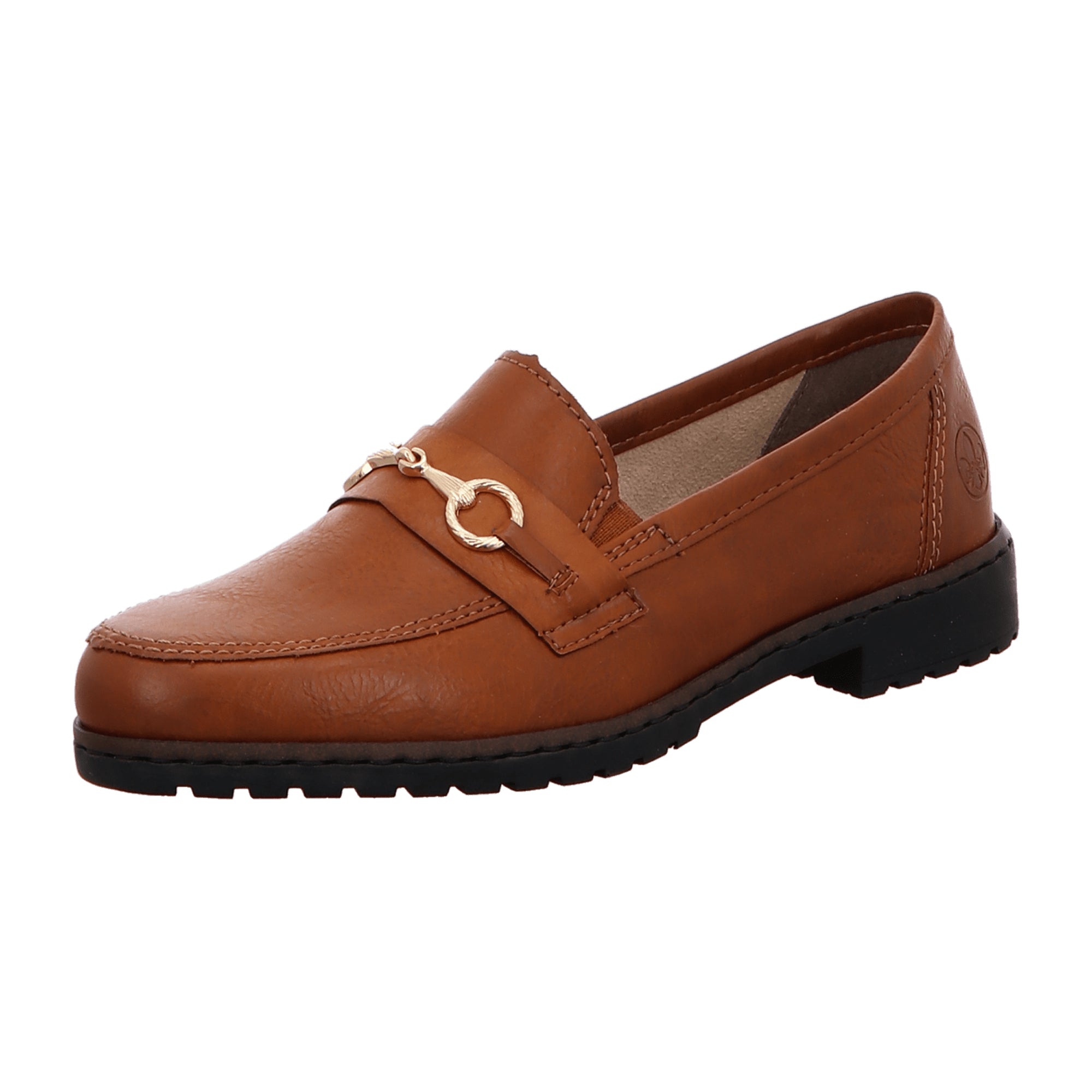 Rieker 5186024 Brown Slip-On Women's Shoes Faux Leather Textile Lining