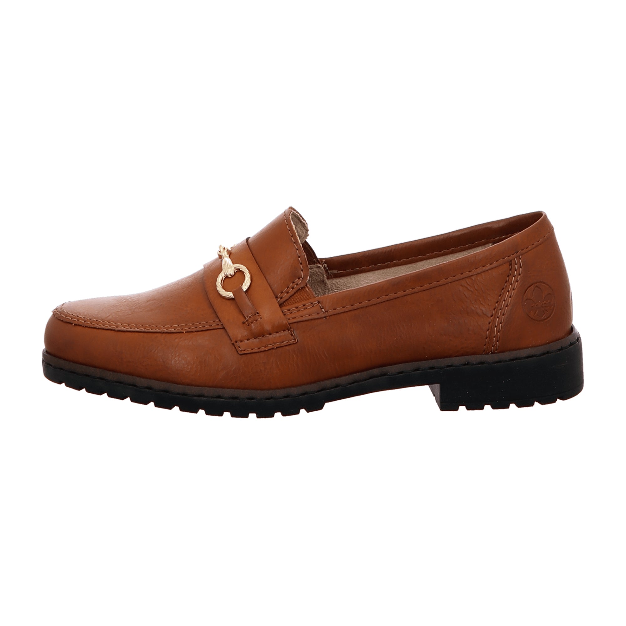 Rieker 5186024 Brown Slip-On Women's Shoes Faux Leather Textile Lining