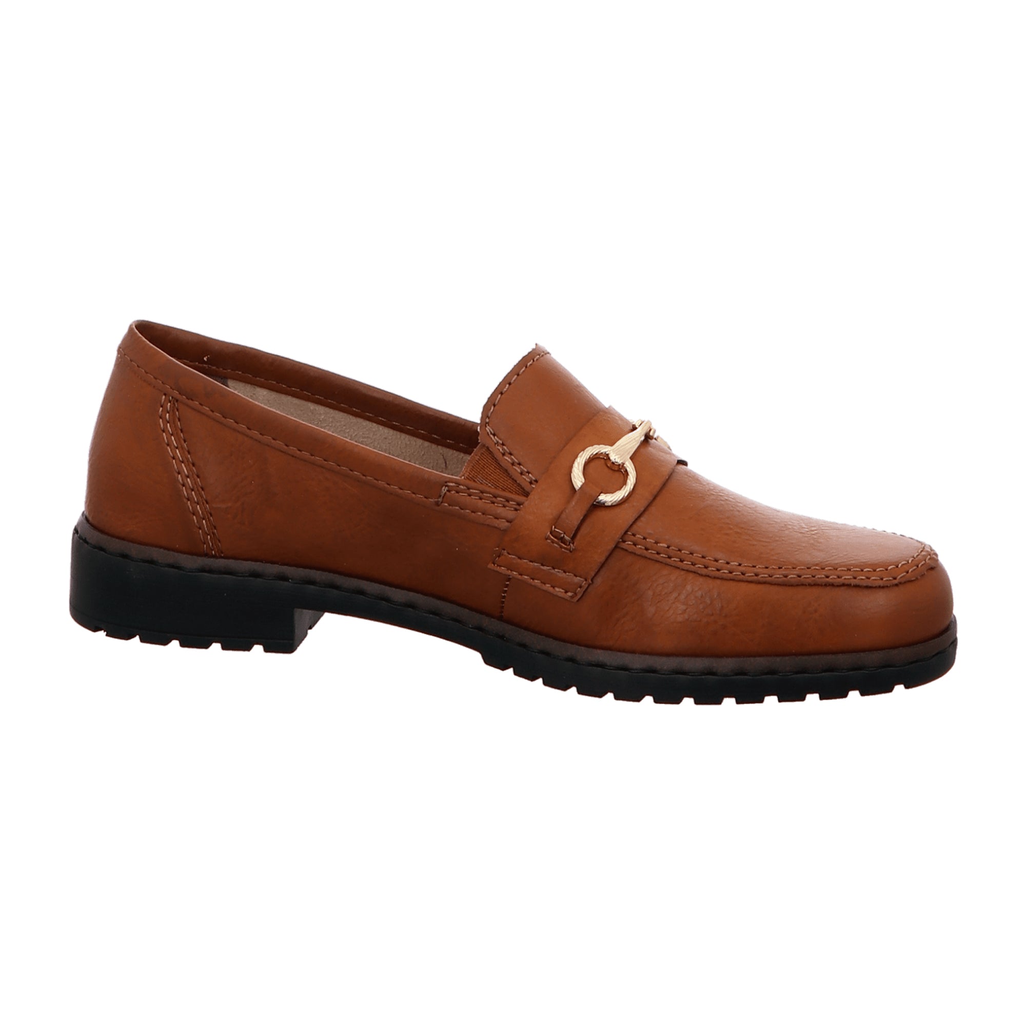 Rieker 5186024 Brown Slip-On Women's Shoes Faux Leather Textile Lining
