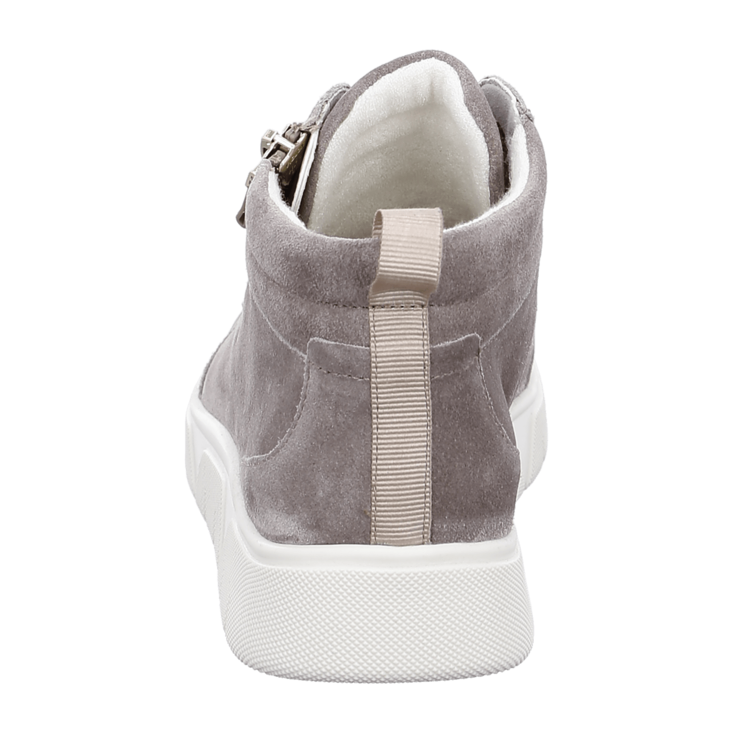 ARA ROM Women's Sneakers in Grey Velour Leather with Lace-Up Closure and Round Toe