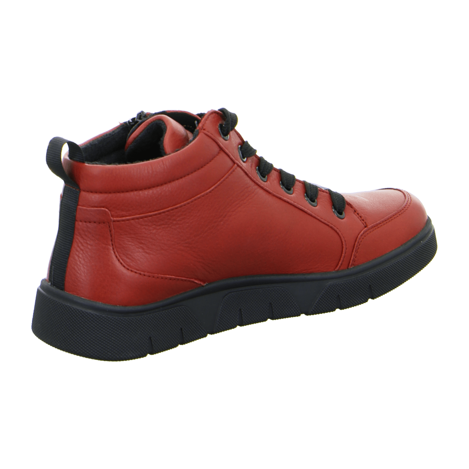 ARA ROM Women's Sneakers in Red Velour with Lace-Up Closure and Round Toe