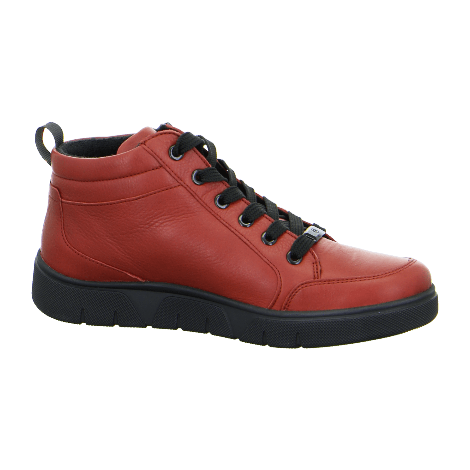 ARA ROM Women's Sneakers in Red Velour with Lace-Up Closure and Round Toe
