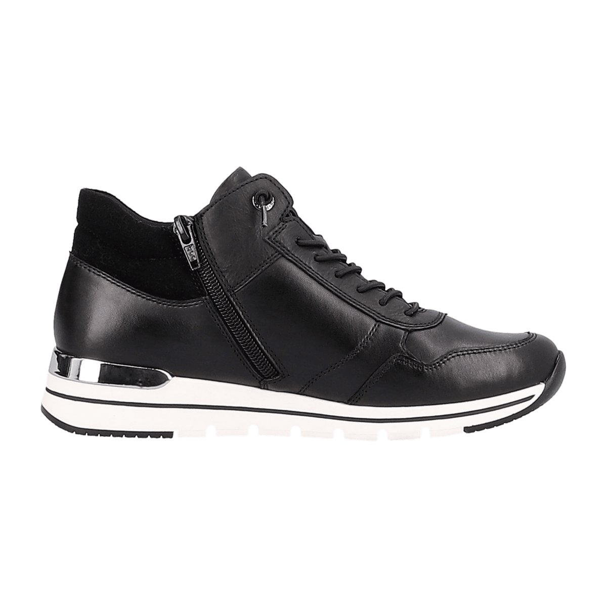 Remonte Women's Boots - Black Leather Comfort Boots with Removable Insole