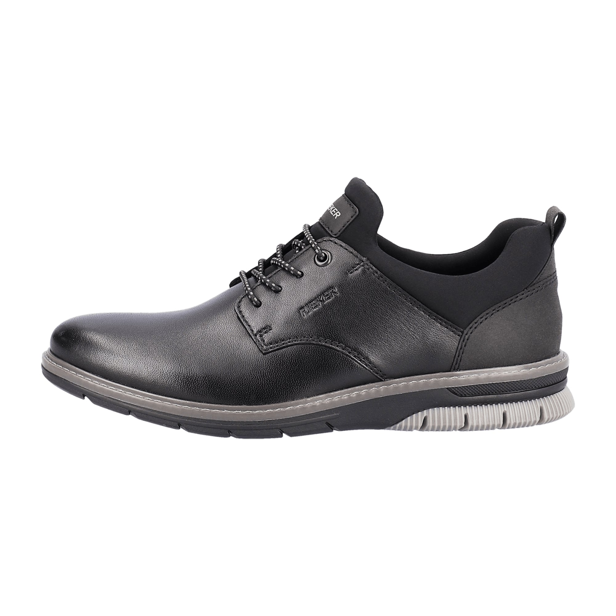 Rieker HWK Men's Black Leather Lace-Up Casual Shoes