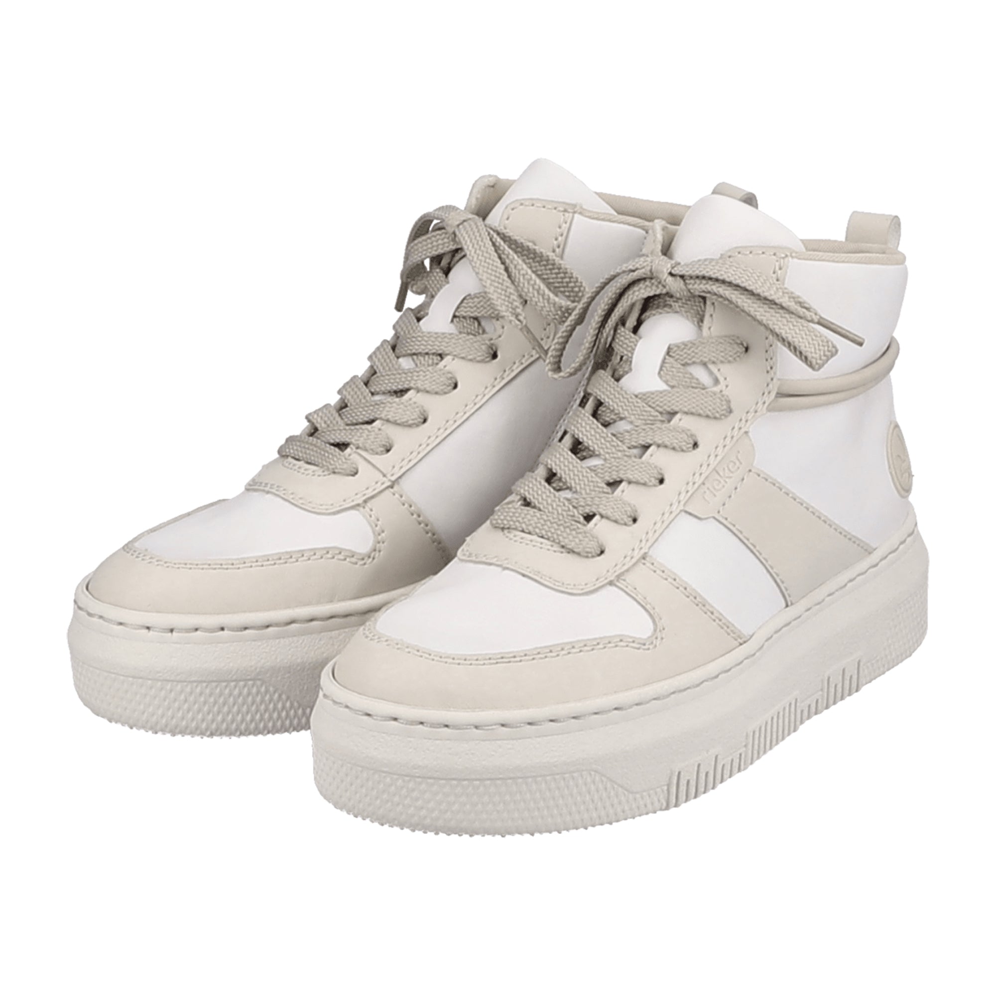 Rieker HWK Women's White Boots with Laces and EVA Sole