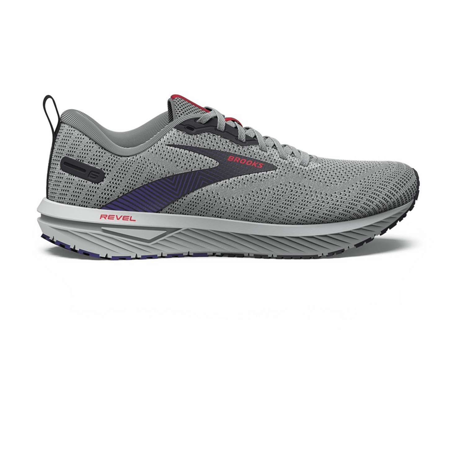 Brooks Revel 6 Men's Sneakers in Dawn Blue, Cayenne & Nine Iron - Cotton Upper, Round Toe, Rubber Sole Lace-Up Shoes