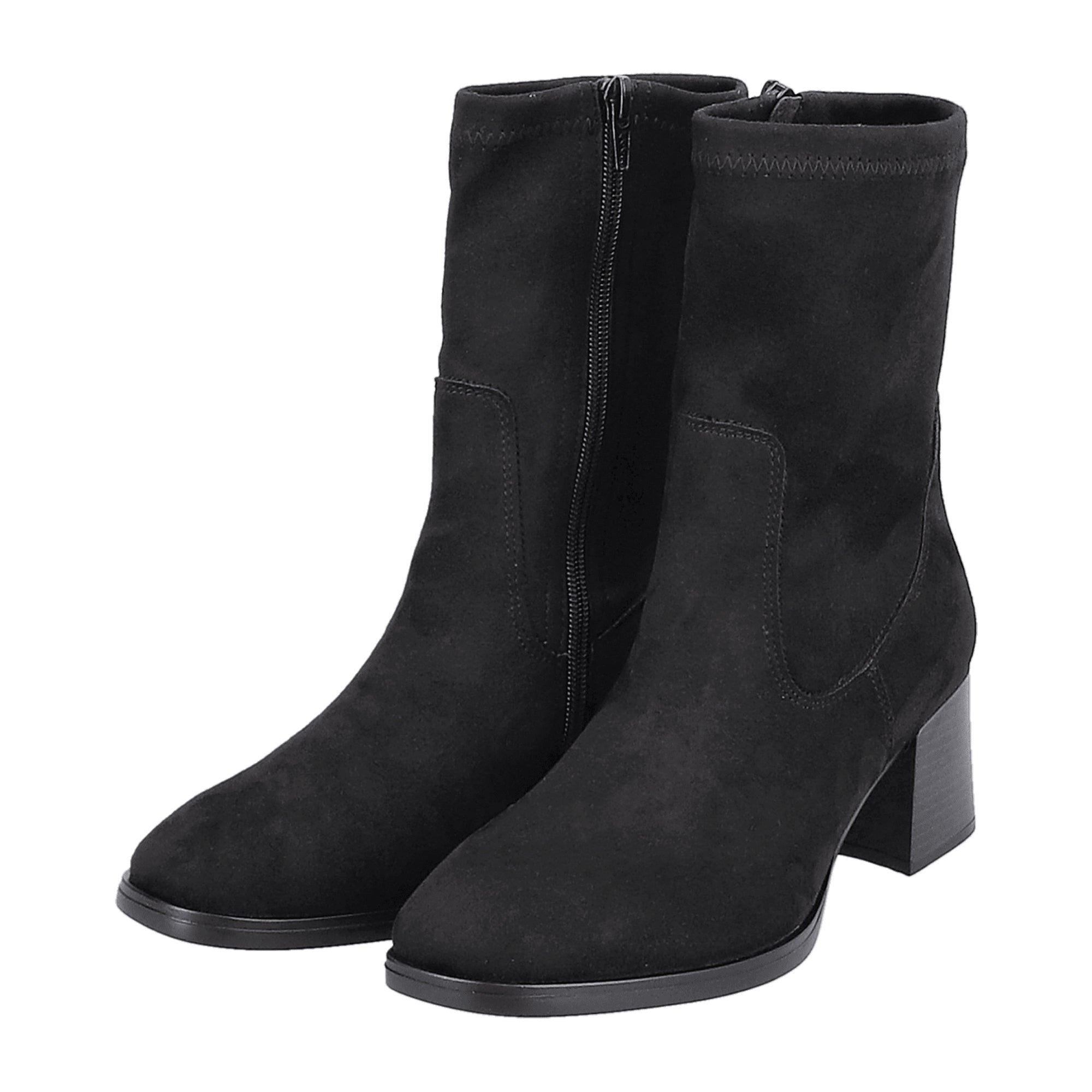 Remonte Women's Black Ankle Boots with Block Heel and Removable Insole