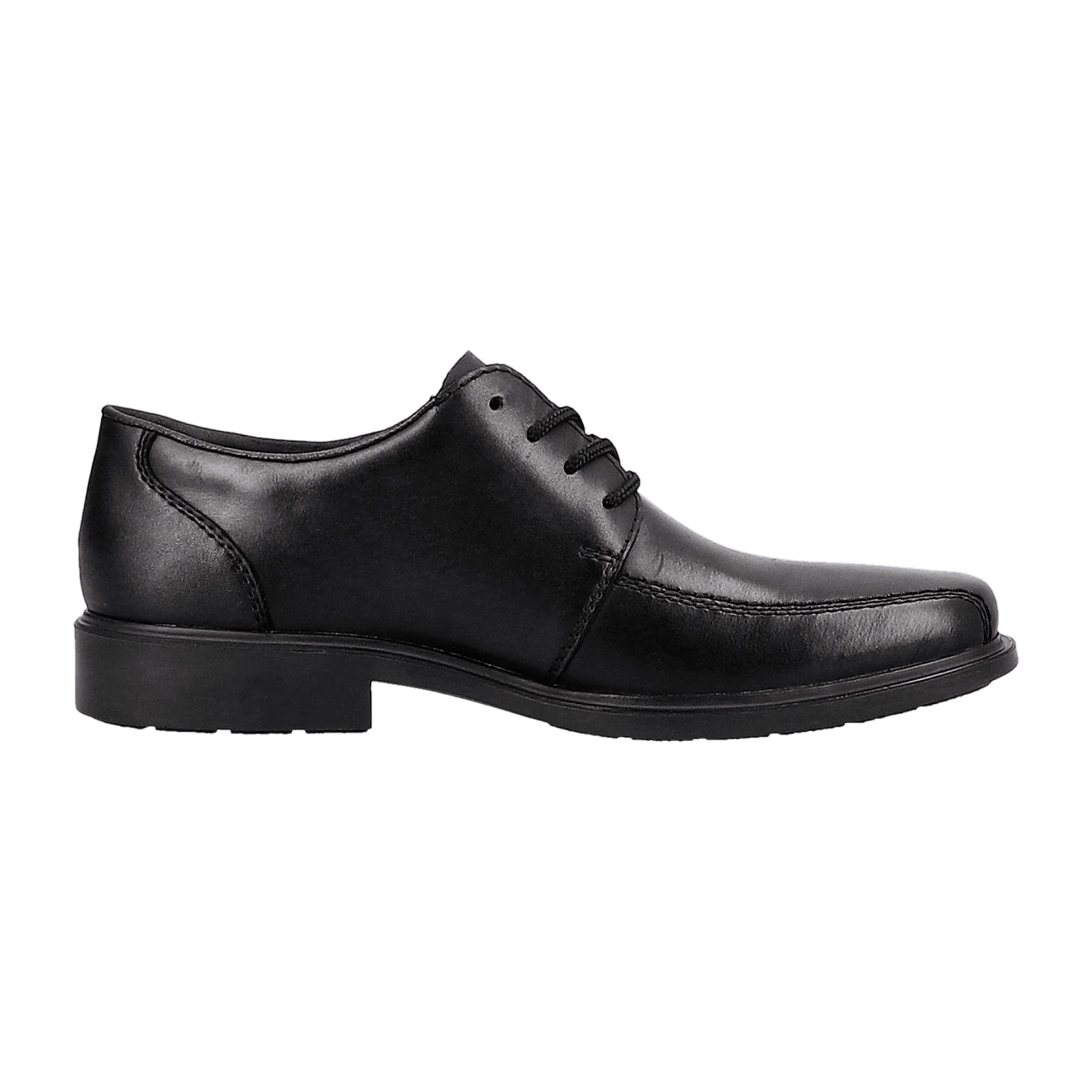 Rieker Men's Black Leather Shoes with Removable Insole and Lace-Up Closure