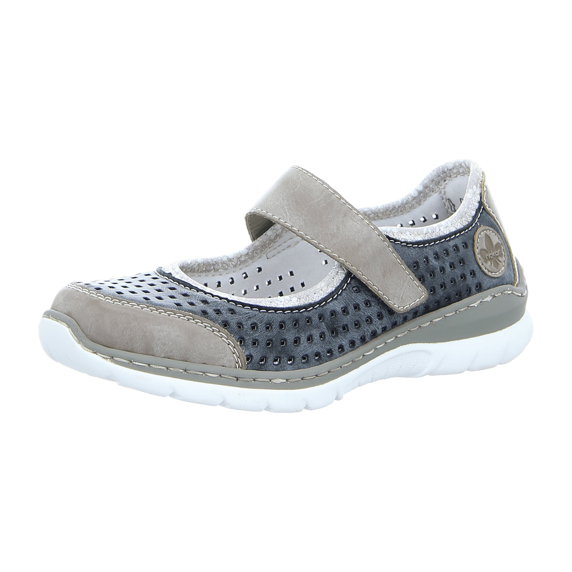 Rieker Comfortable Women's Slip-On Shoes Blue
