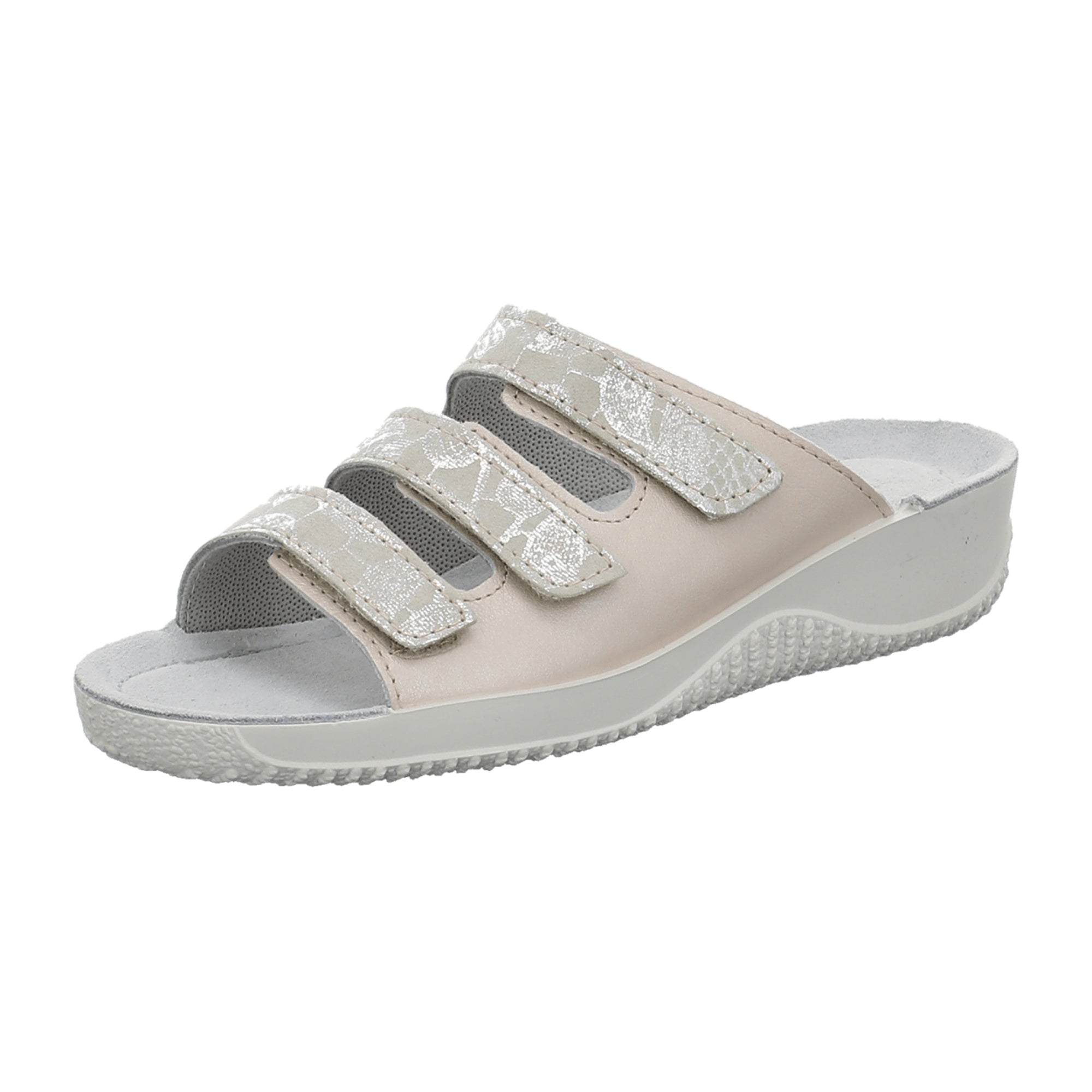 Rohde Comfortable Women's Beige Leather Sandals with Velcro Closure