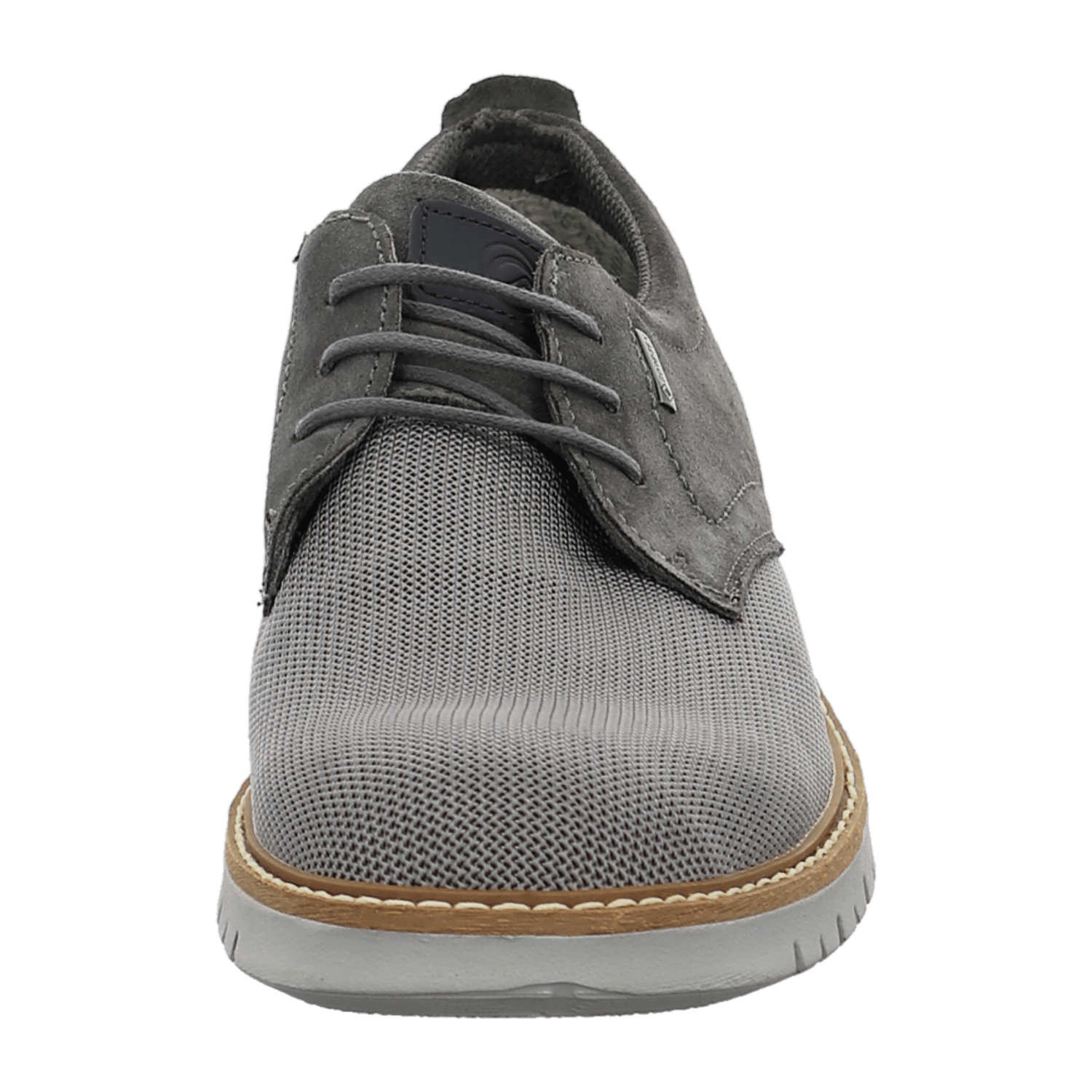 ARA Men's Comfort Lace-Up Boat Shoes in Grey Faux Leather with Leather Lining