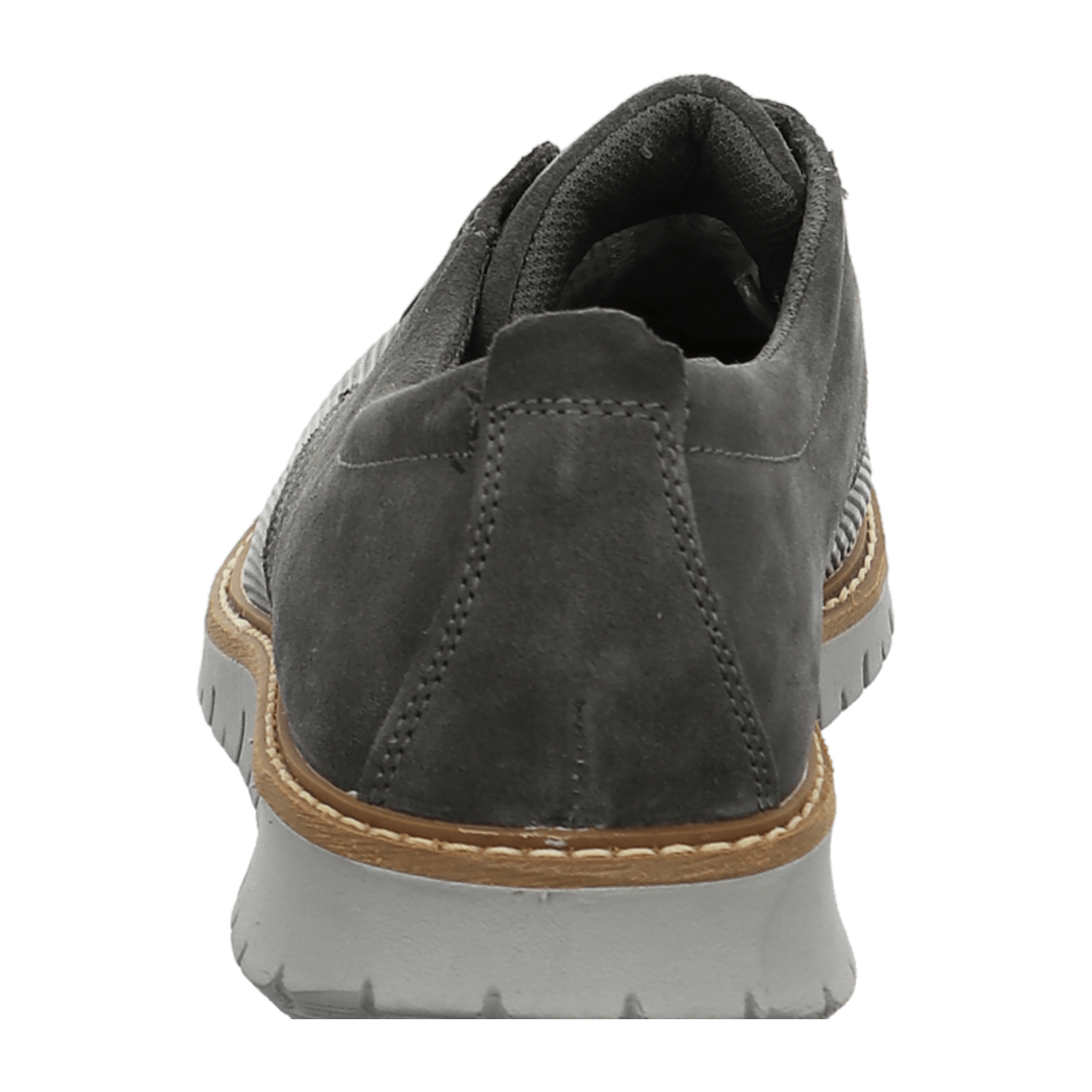 ARA Men's Comfort Lace-Up Boat Shoes in Grey Faux Leather with Leather Lining