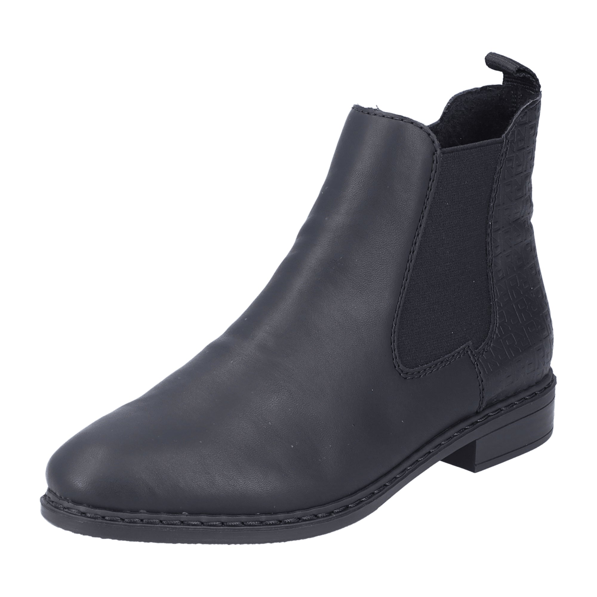 Rieker HWK Women's Black Boots with Block Heel and Pointed Toe