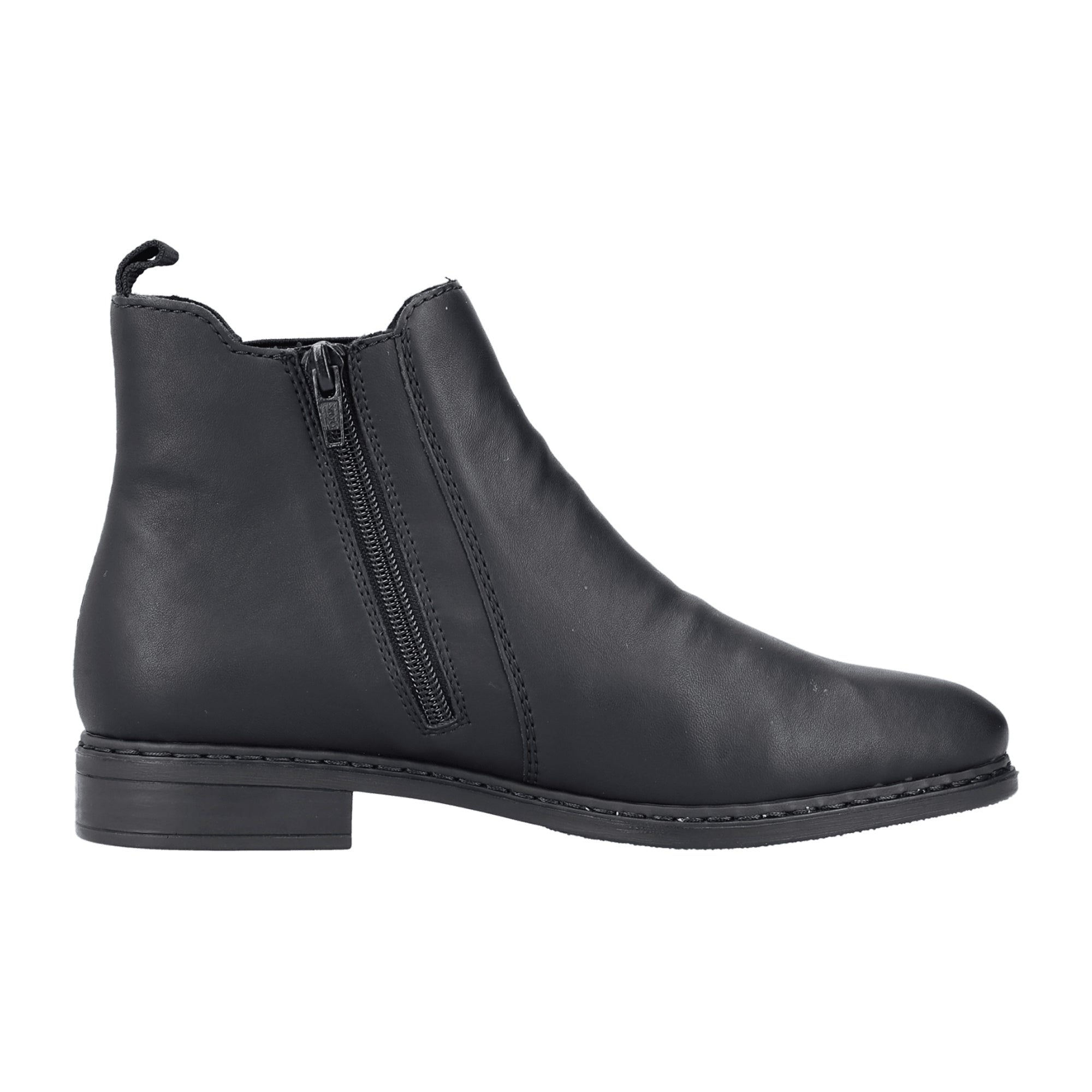 Rieker HWK Women's Black Boots with Block Heel and Pointed Toe