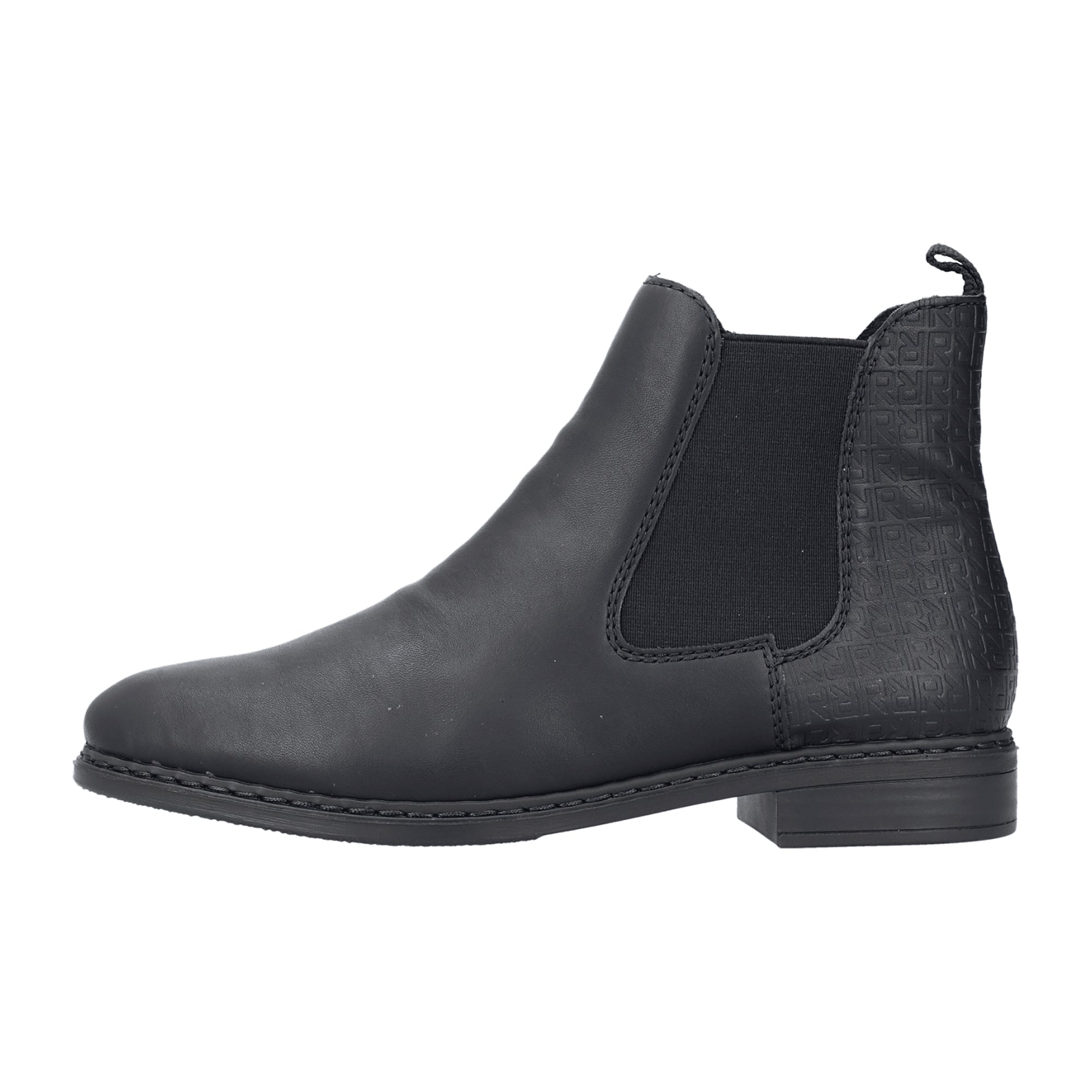 Rieker HWK Women's Black Boots with Block Heel and Pointed Toe