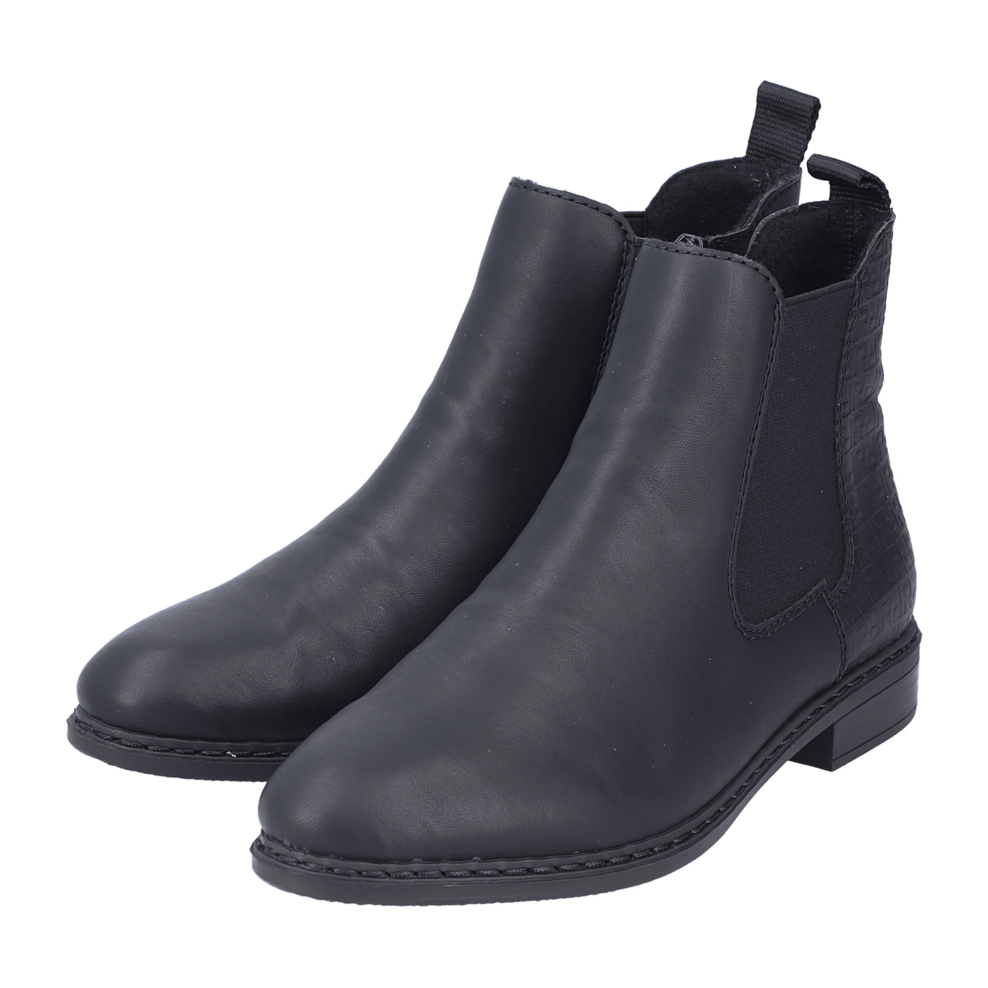 Rieker HWK Women's Black Boots with Block Heel and Pointed Toe