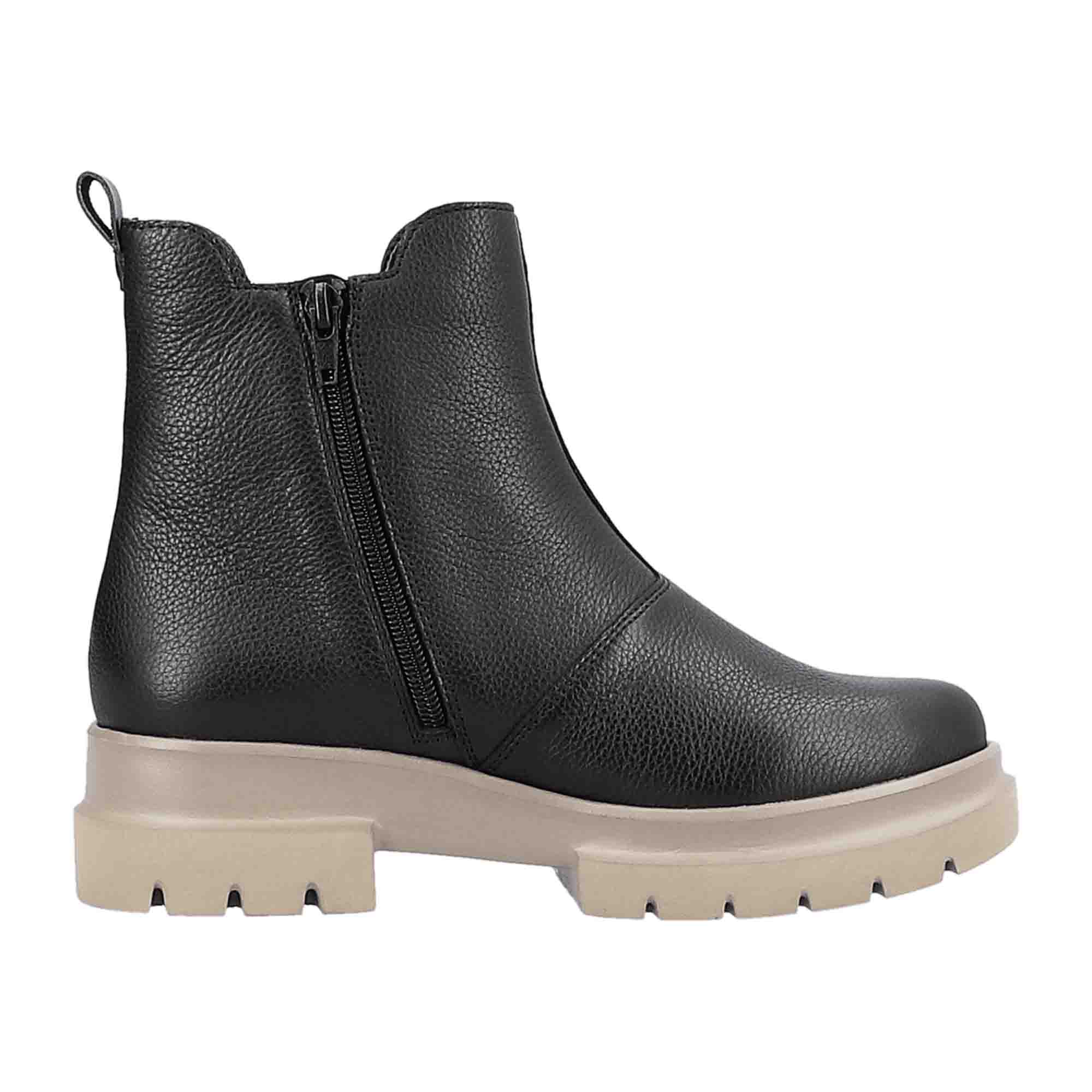 Remonte High Chelsea Boots for Women with Fleece Lining Black Leather Winter