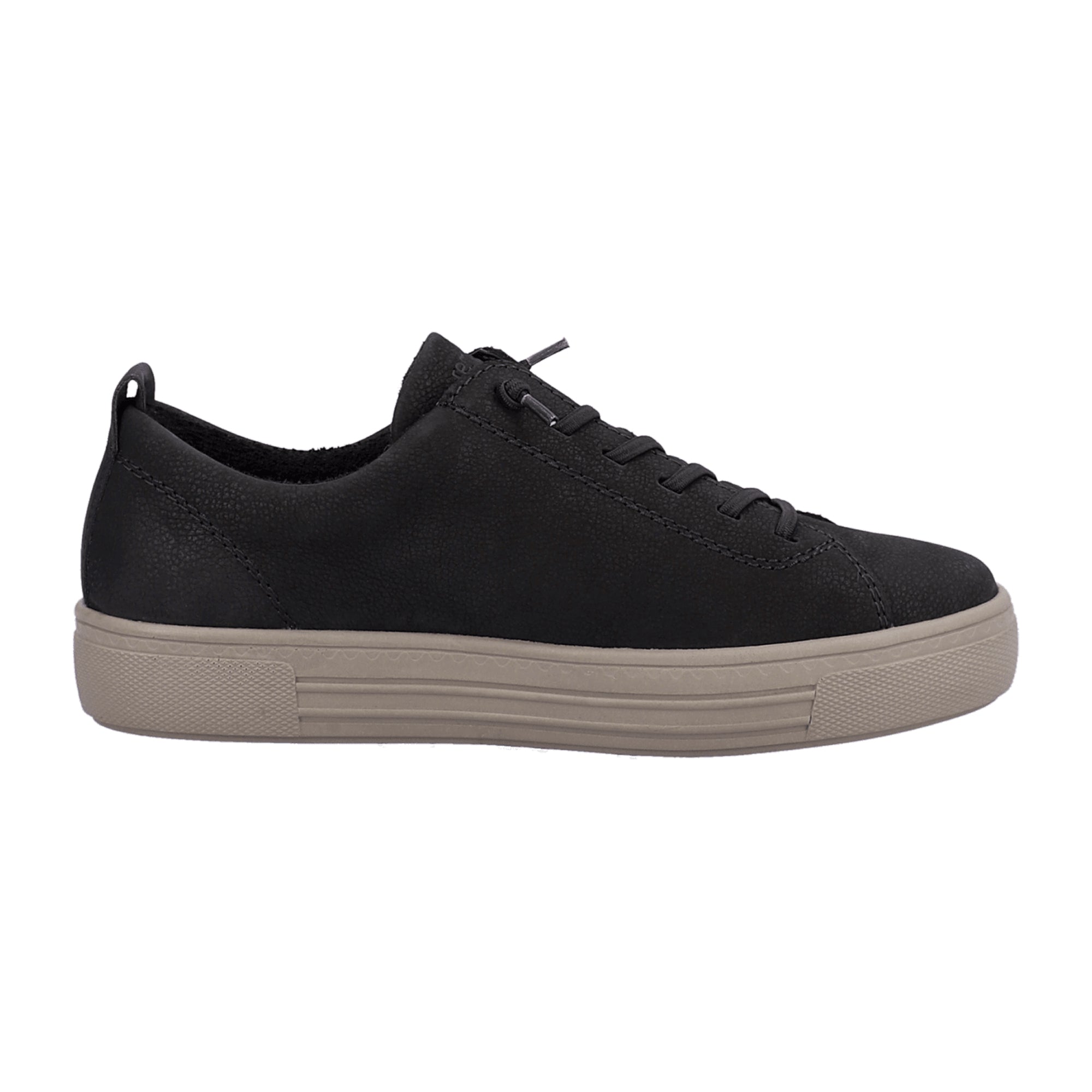 Remonte Black Women's Casual Shoes with Zip and Lace-Up Closure