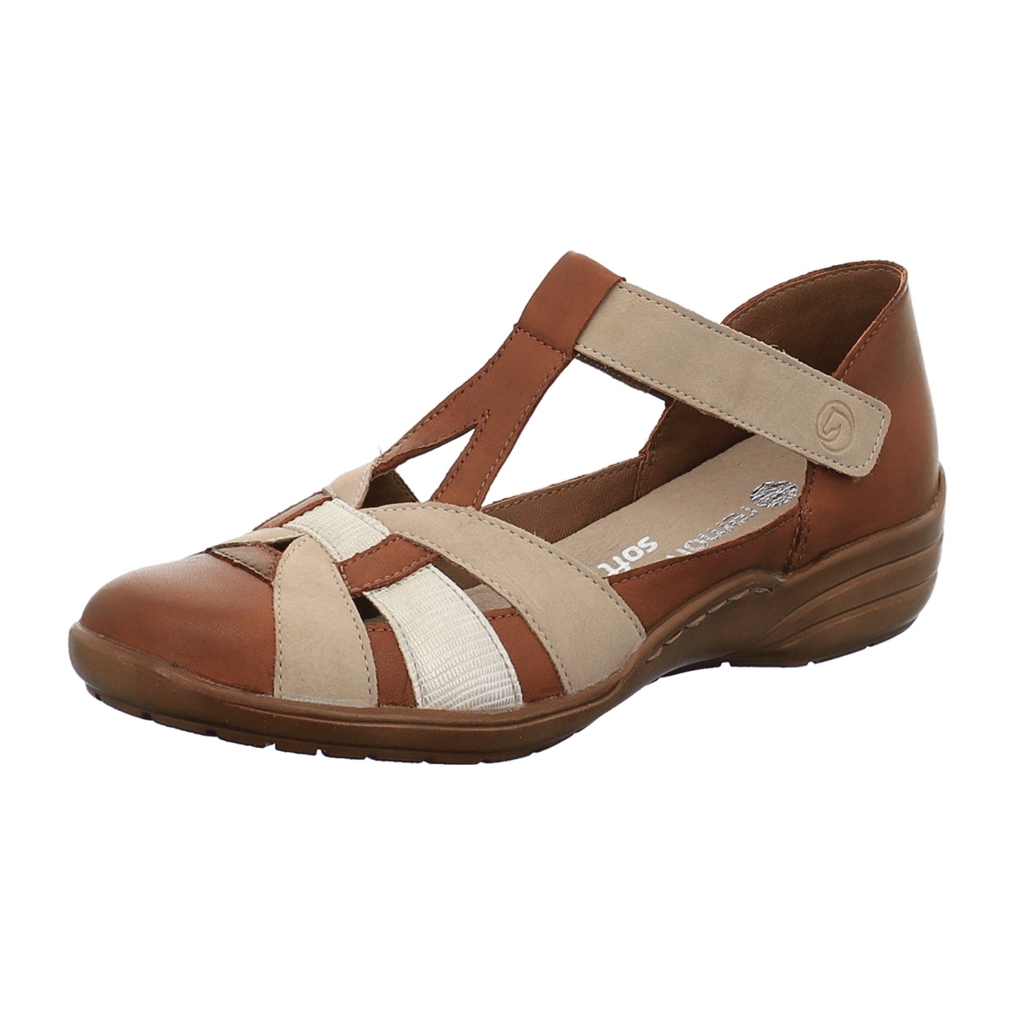 Remonte Comfortable Women's Brown Leather Sandals with Removable Insole