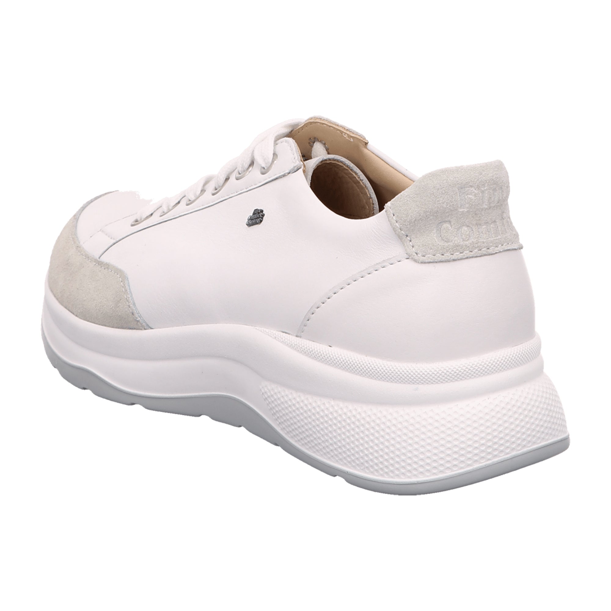 Finn Comfort Nottingham Men's White Sneakers - Orthopedic Comfort Leather Shoes with Shock Absorber