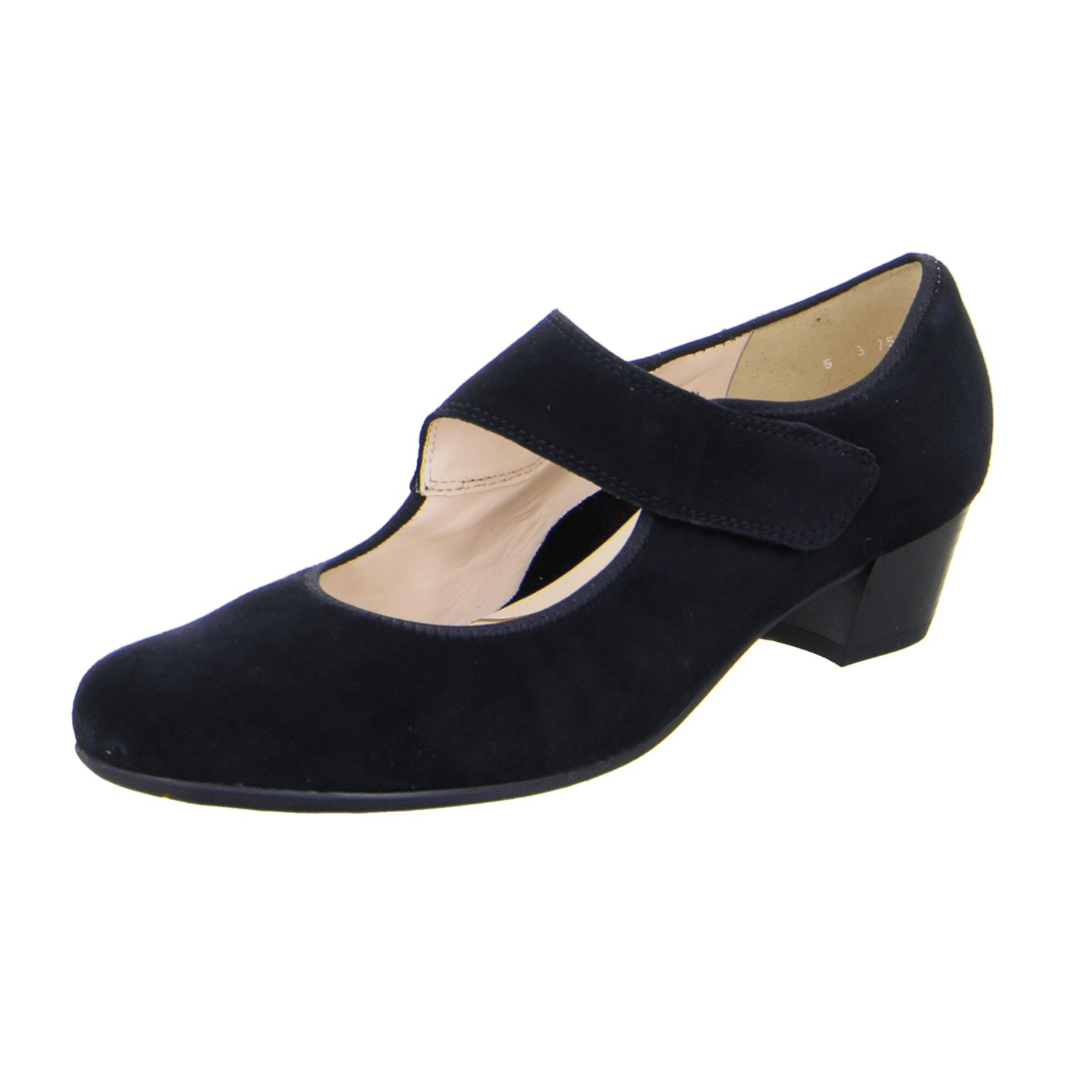 ARA CATANIA Women's Velvet Leather Pumps with Round Toe and Leather Lining, Black
