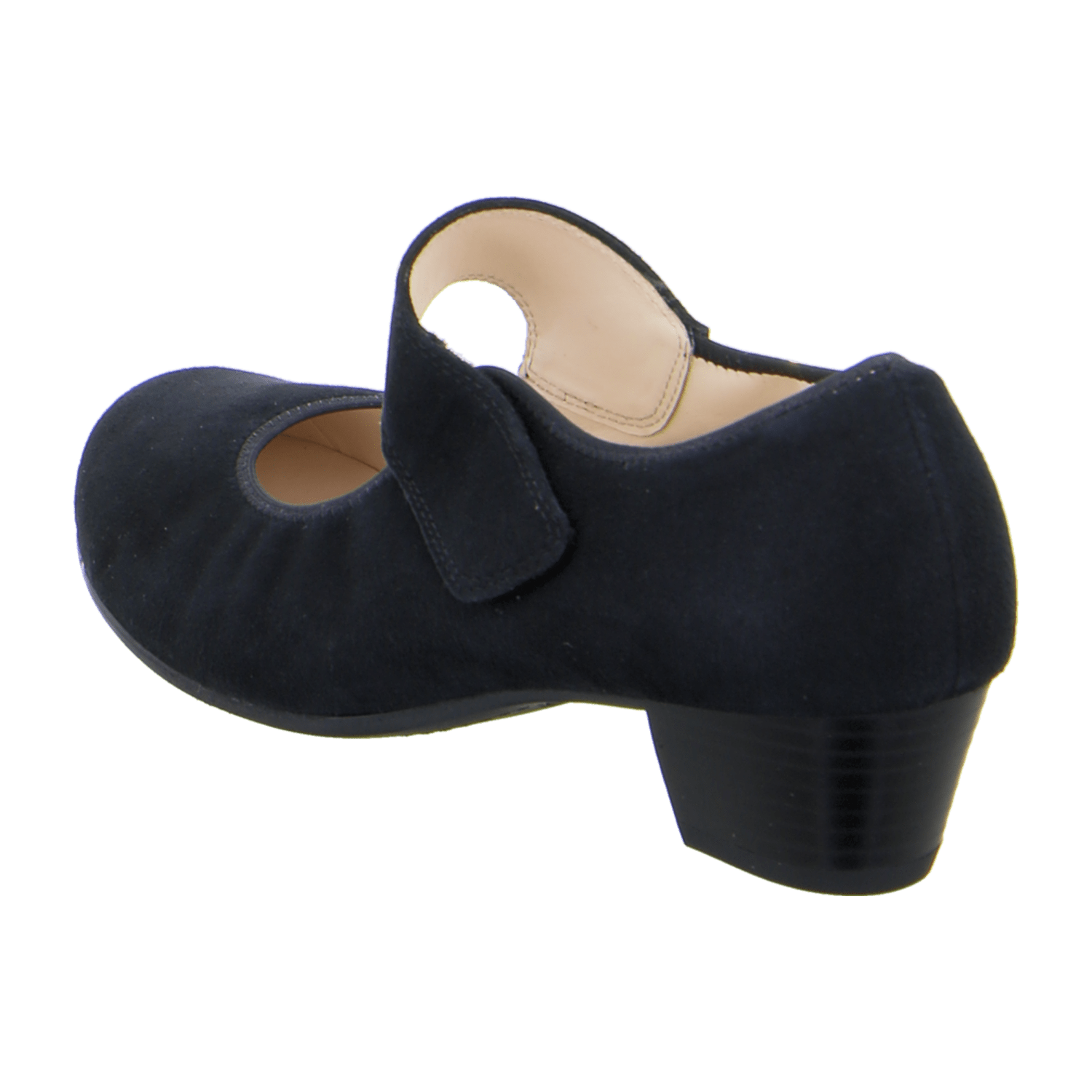 ARA CATANIA Women's Velvet Leather Pumps with Round Toe and Leather Lining, Black