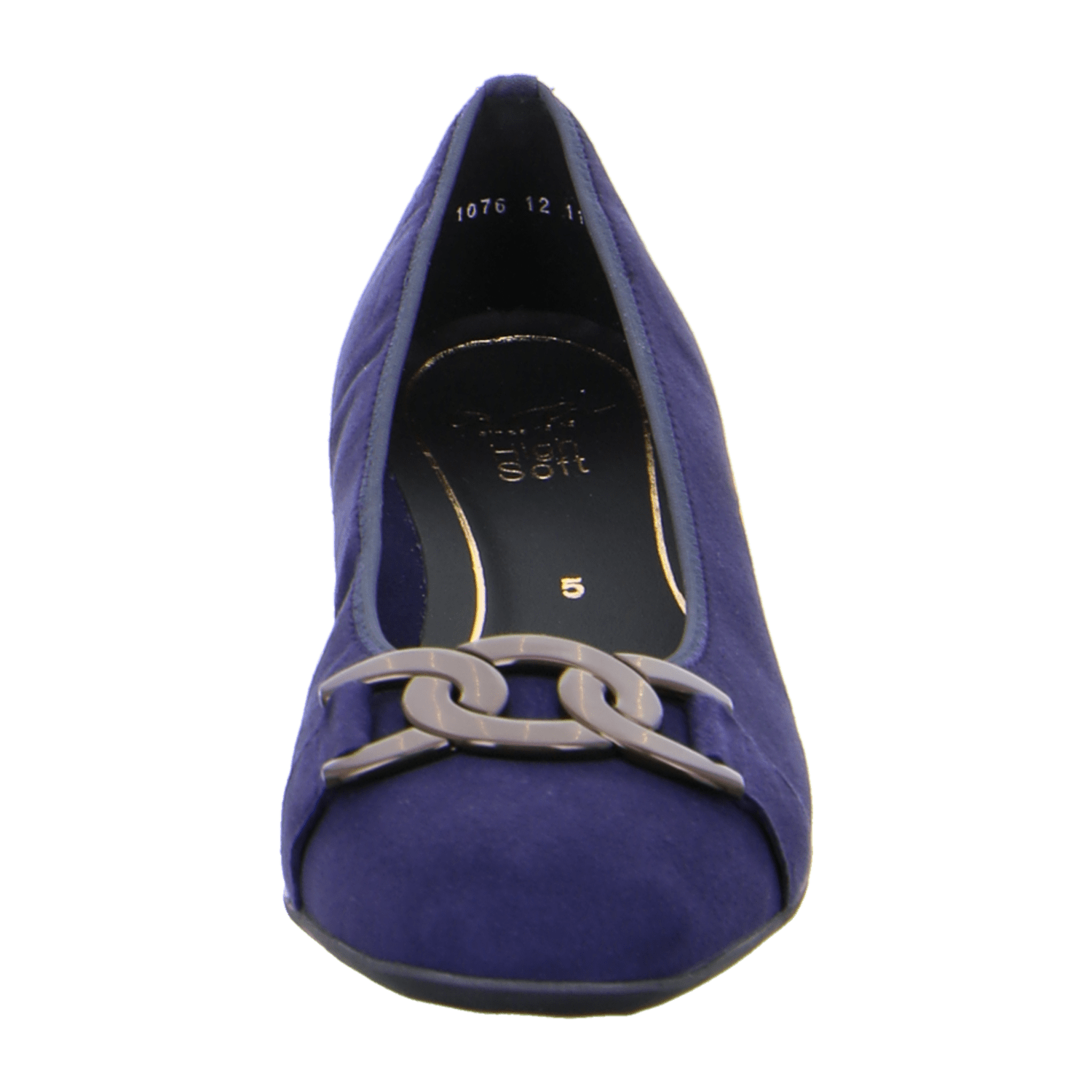 ARA GRAZ Women's Pumps in Blue Velvet Leather with Round Toe and Leather Lining