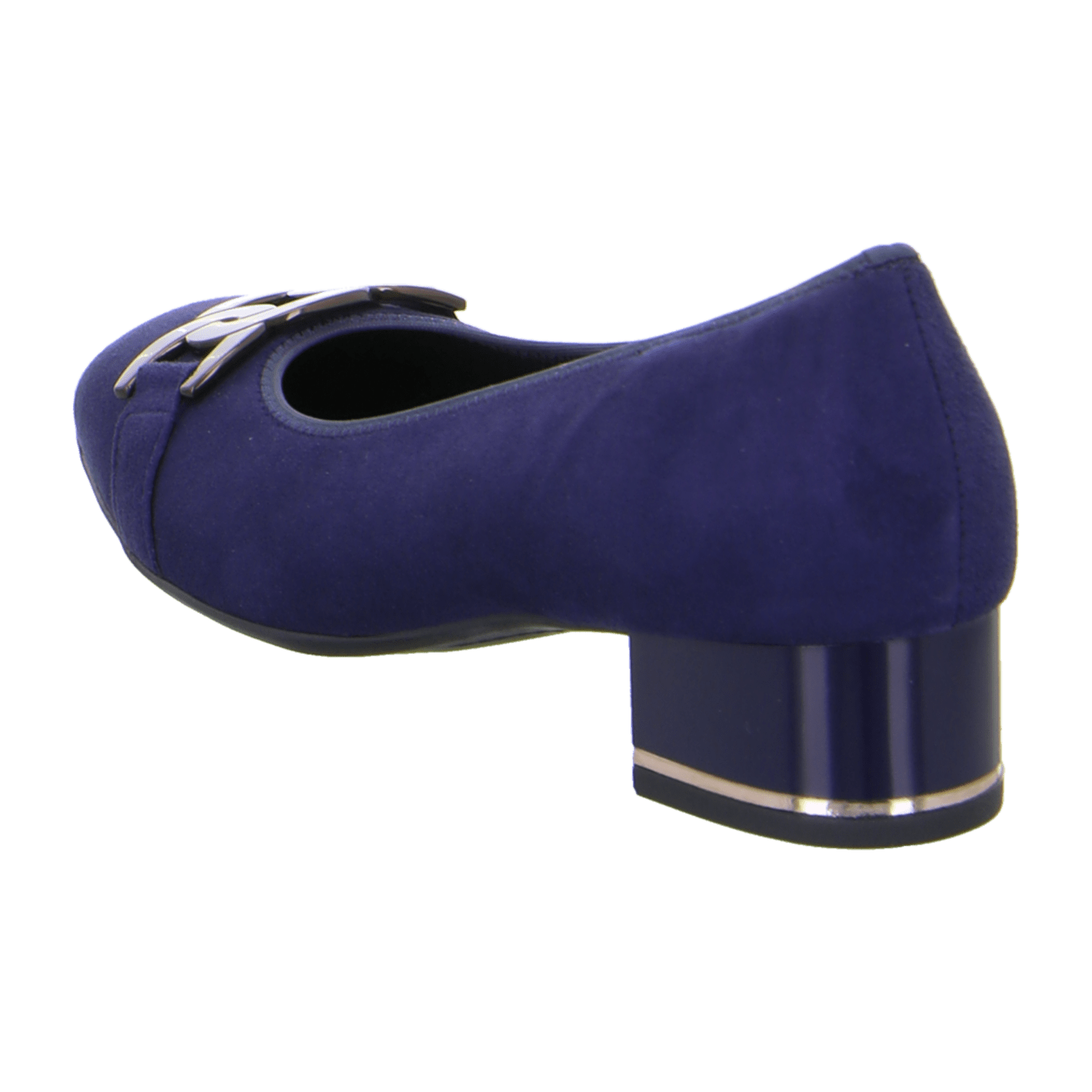 ARA GRAZ Women's Pumps in Blue Velvet Leather with Round Toe and Leather Lining