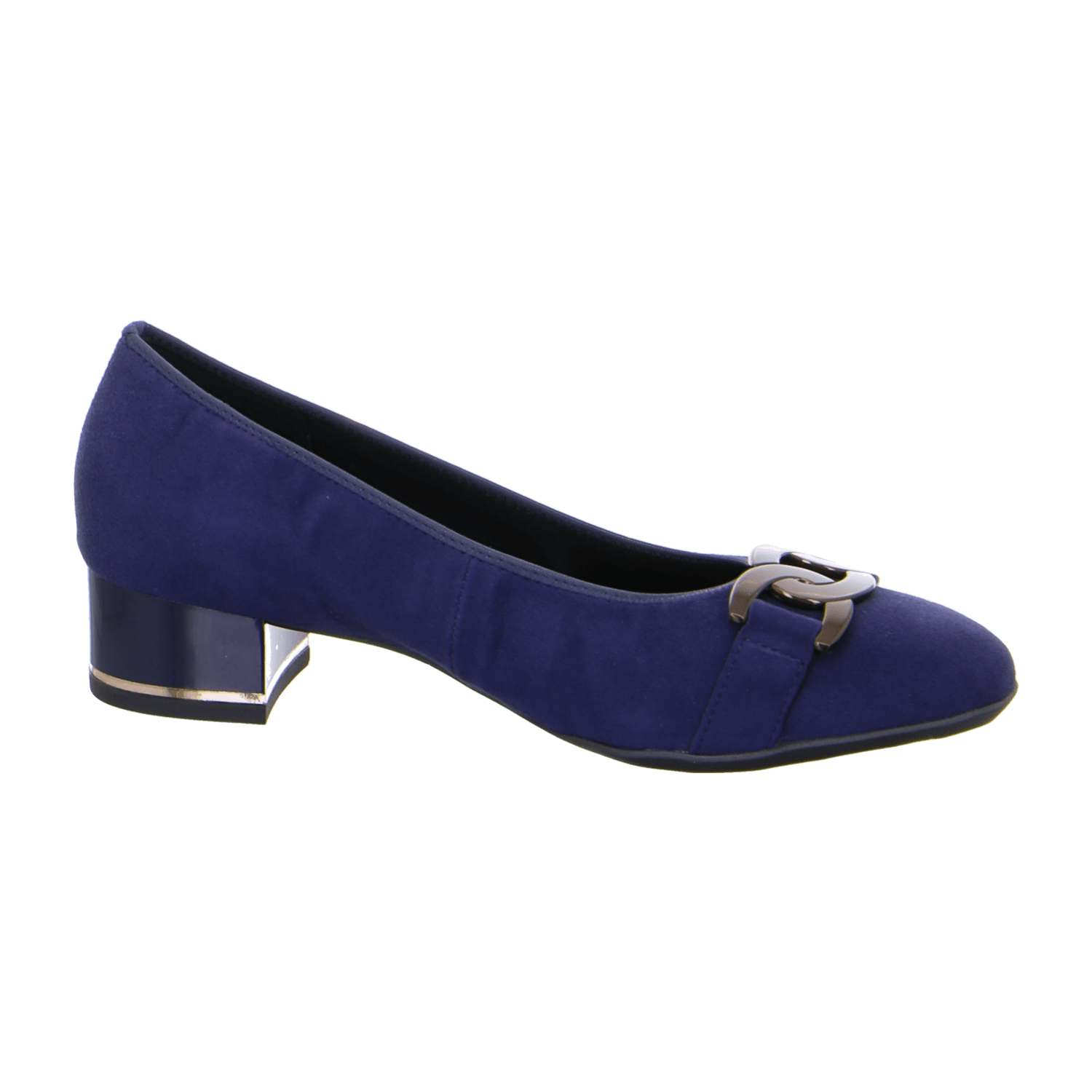 ARA GRAZ Women's Pumps in Blue Velvet Leather with Round Toe and Leather Lining