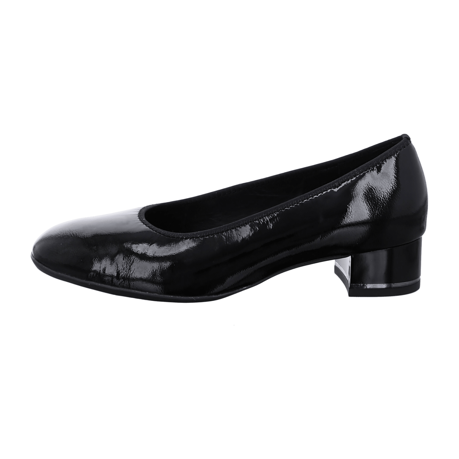ARA SARDINIA SA Women's Pumps in Black Patent Leather with Round Toe and Leather Lining