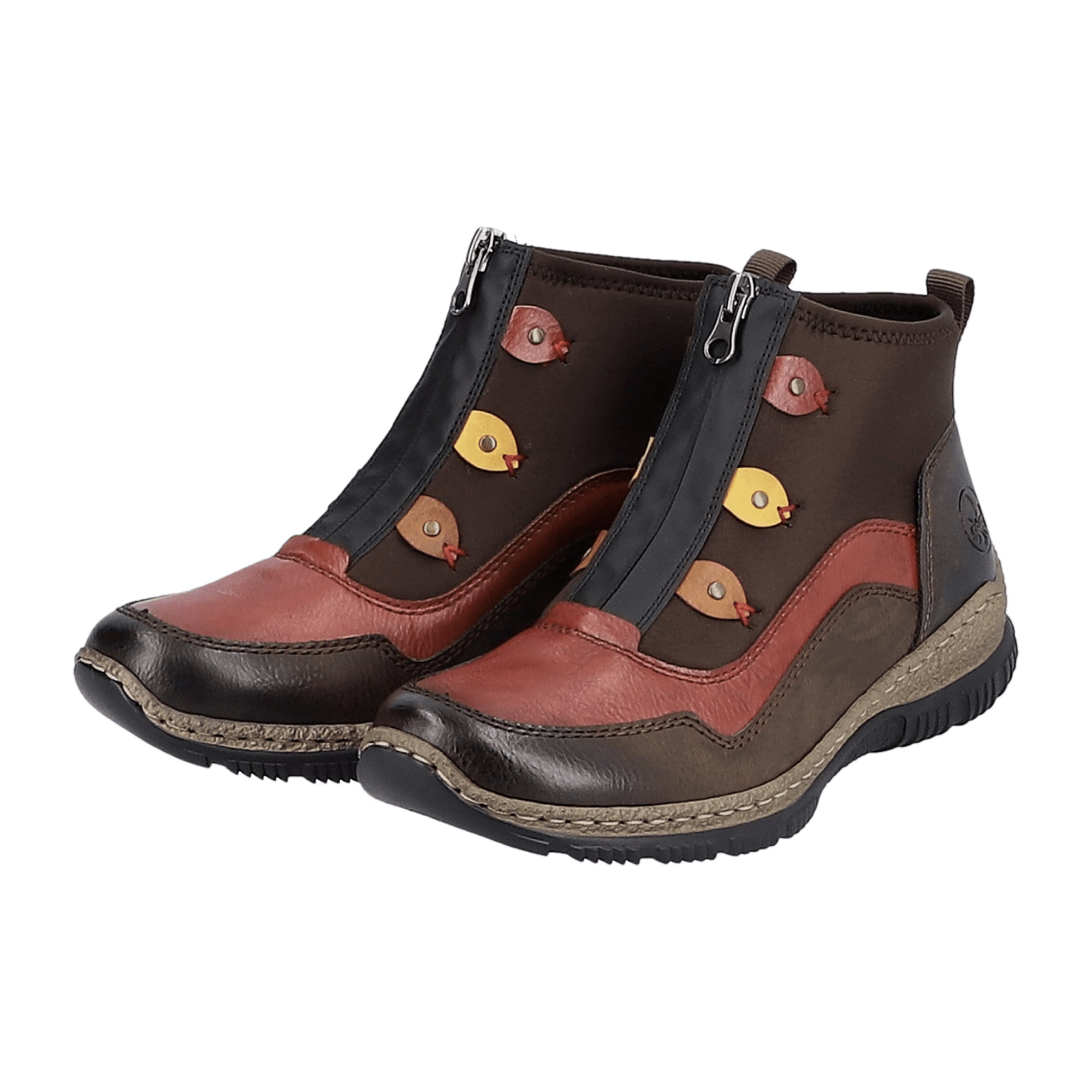 Rieker N3277-25 Women's Colorful Shoes Synthetic Leather Autumn Winter