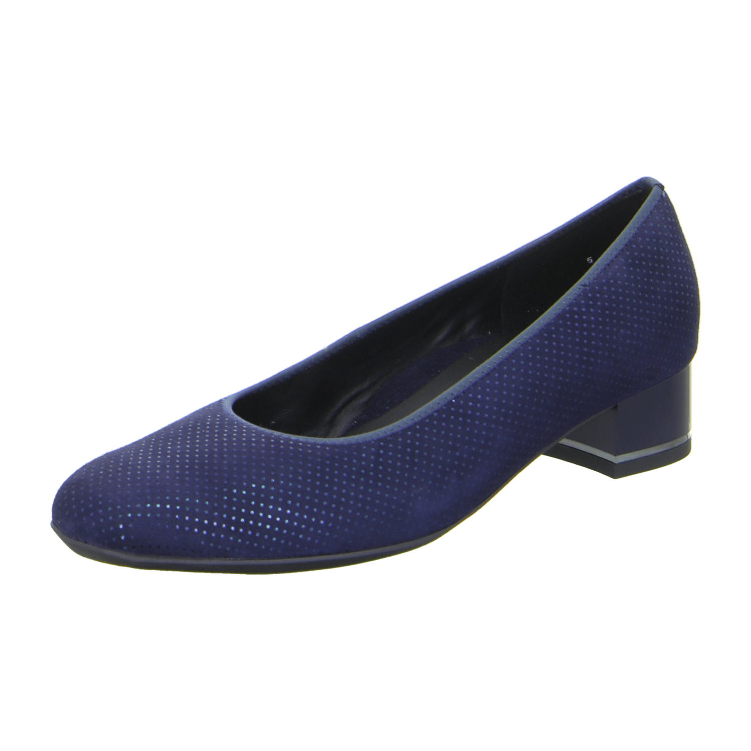 ARA GRAZ Women's Blue Suede Pumps with Round Toe and Leather Lining