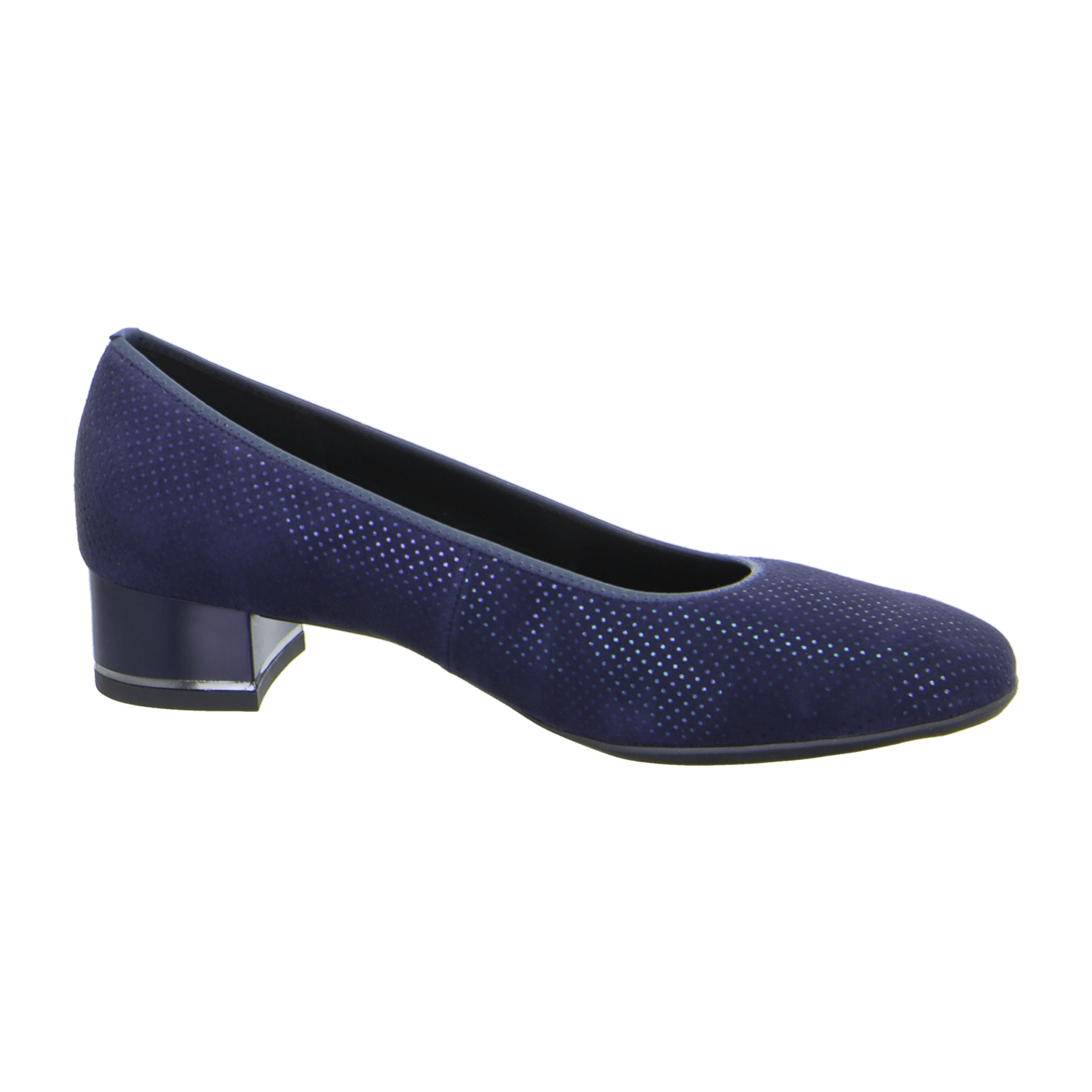ARA GRAZ Women's Blue Suede Pumps with Round Toe and Leather Lining