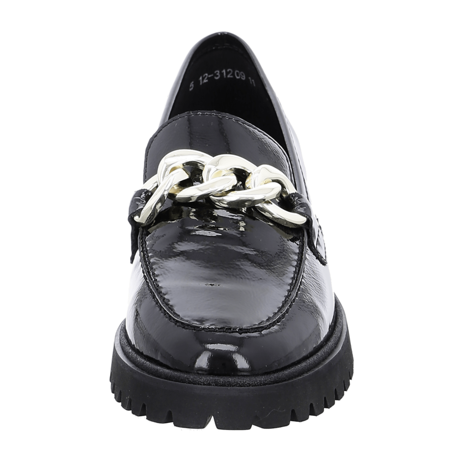 ARA Kent Slipper for Women in Black Patent Leather with Round Toe and Leather Lining