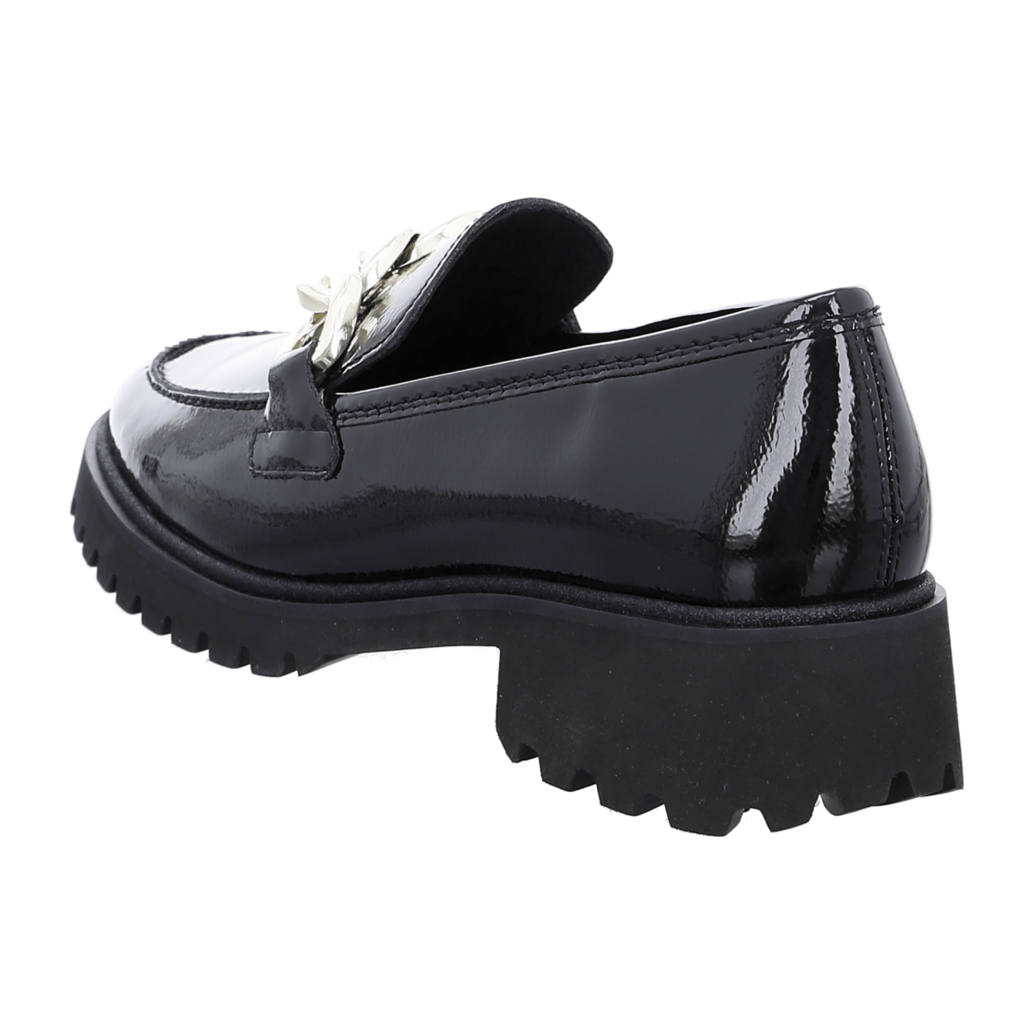 ARA Kent Slipper for Women in Black Patent Leather with Round Toe and Leather Lining