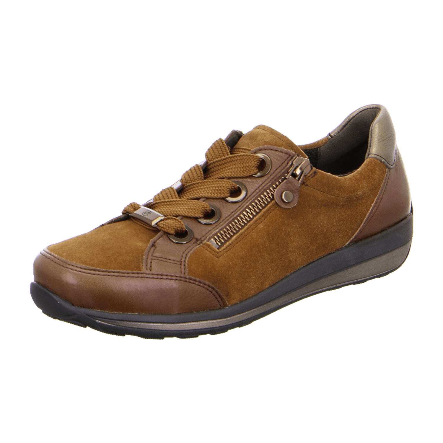 ARA Women's Sneakers in Brown Suede with Lace-Up Closure and Round Toe