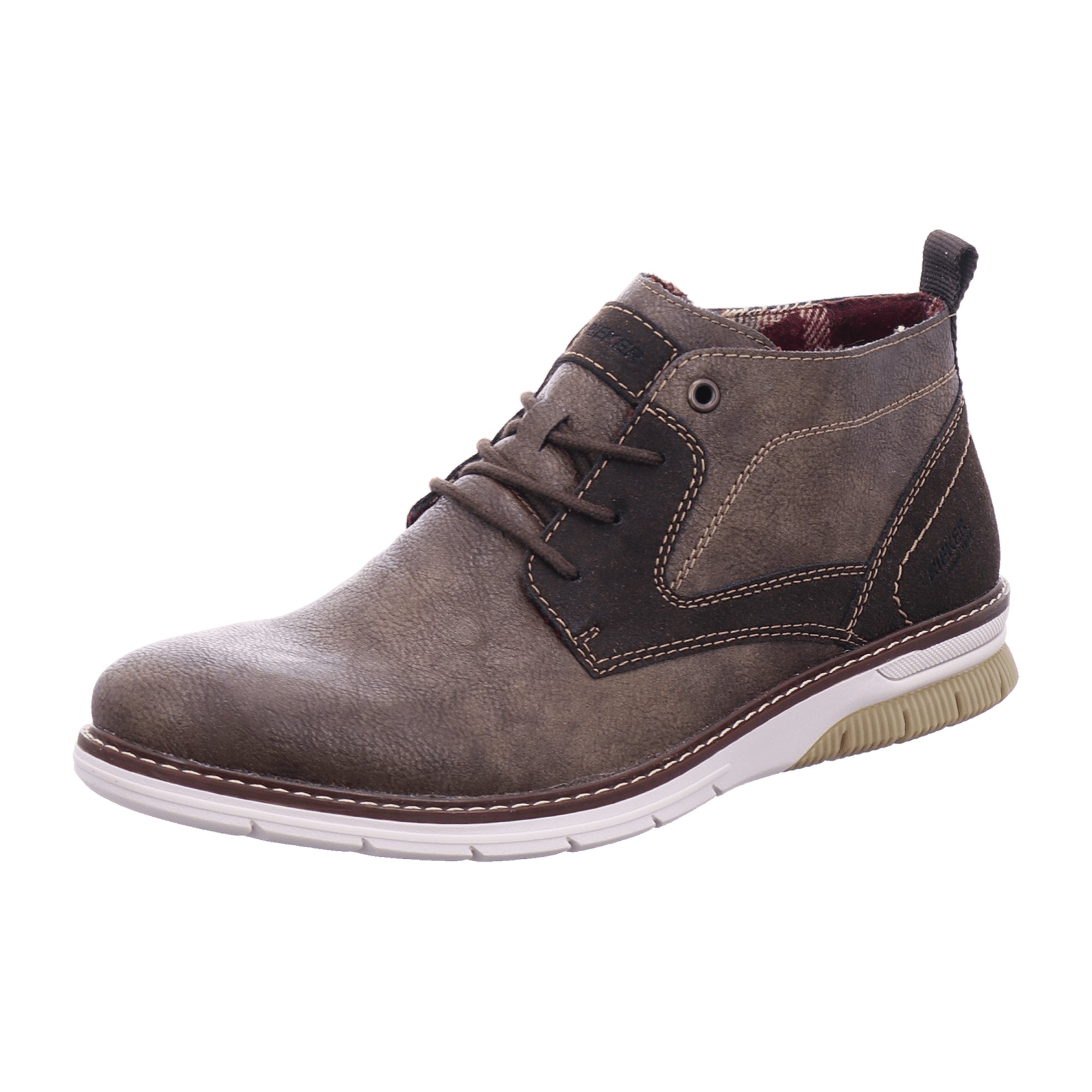 Rieker HWK Men's Brown Boots Synthetic Leather Textile Lining Lace-Up