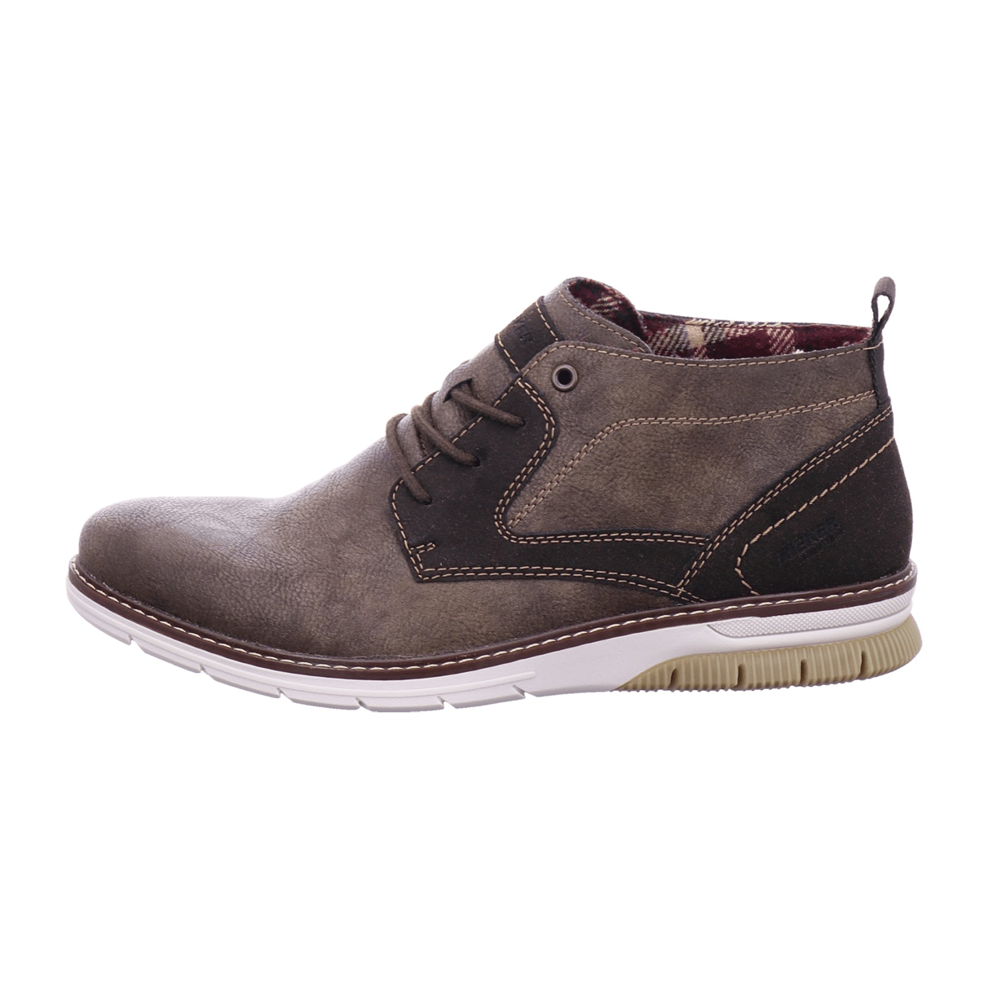 Rieker HWK Men's Brown Boots Synthetic Leather Textile Lining Lace-Up