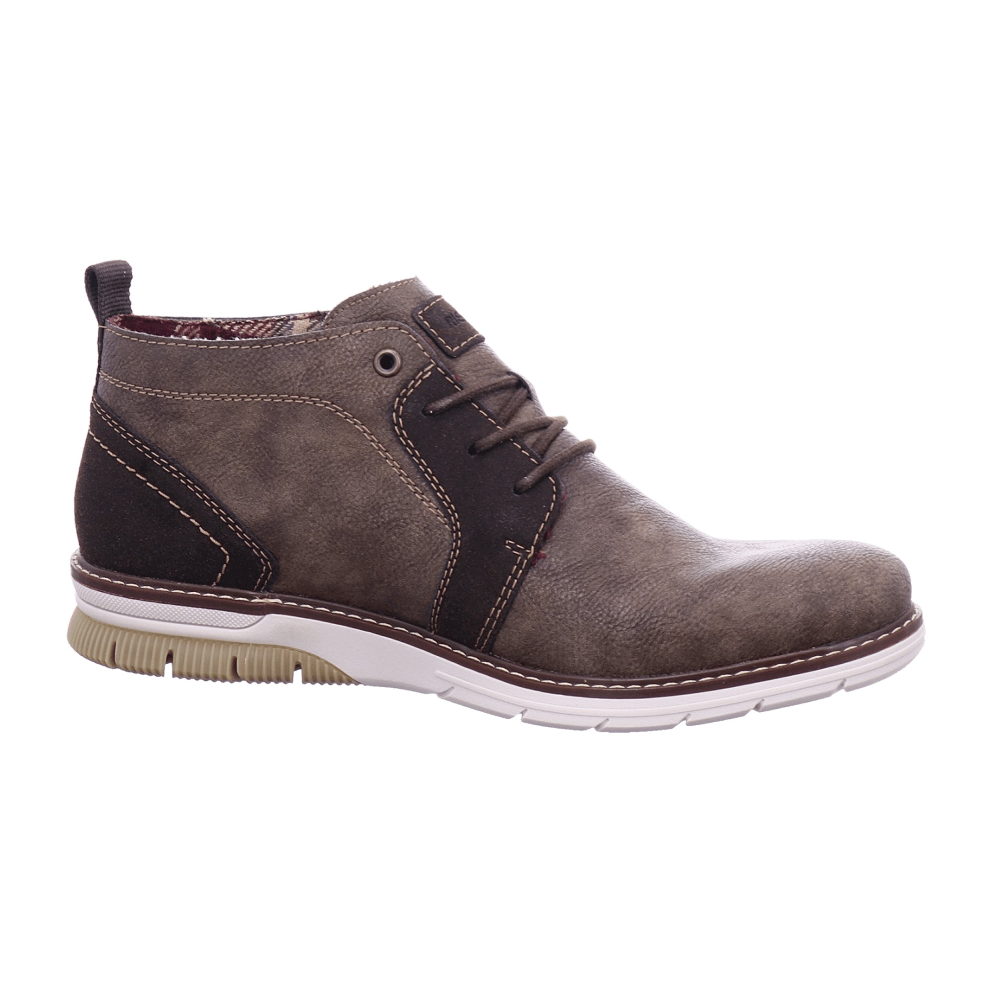 Rieker HWK Men's Brown Boots Synthetic Leather Textile Lining Lace-Up