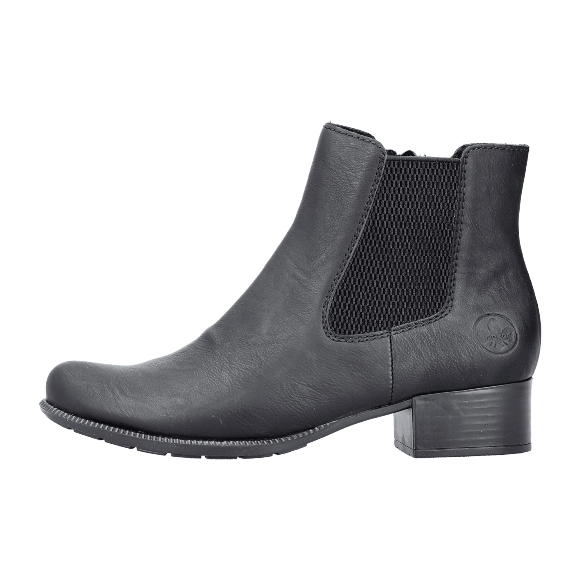 Rieker HWK Women's Black Boots with Block Heel for Fall Winter