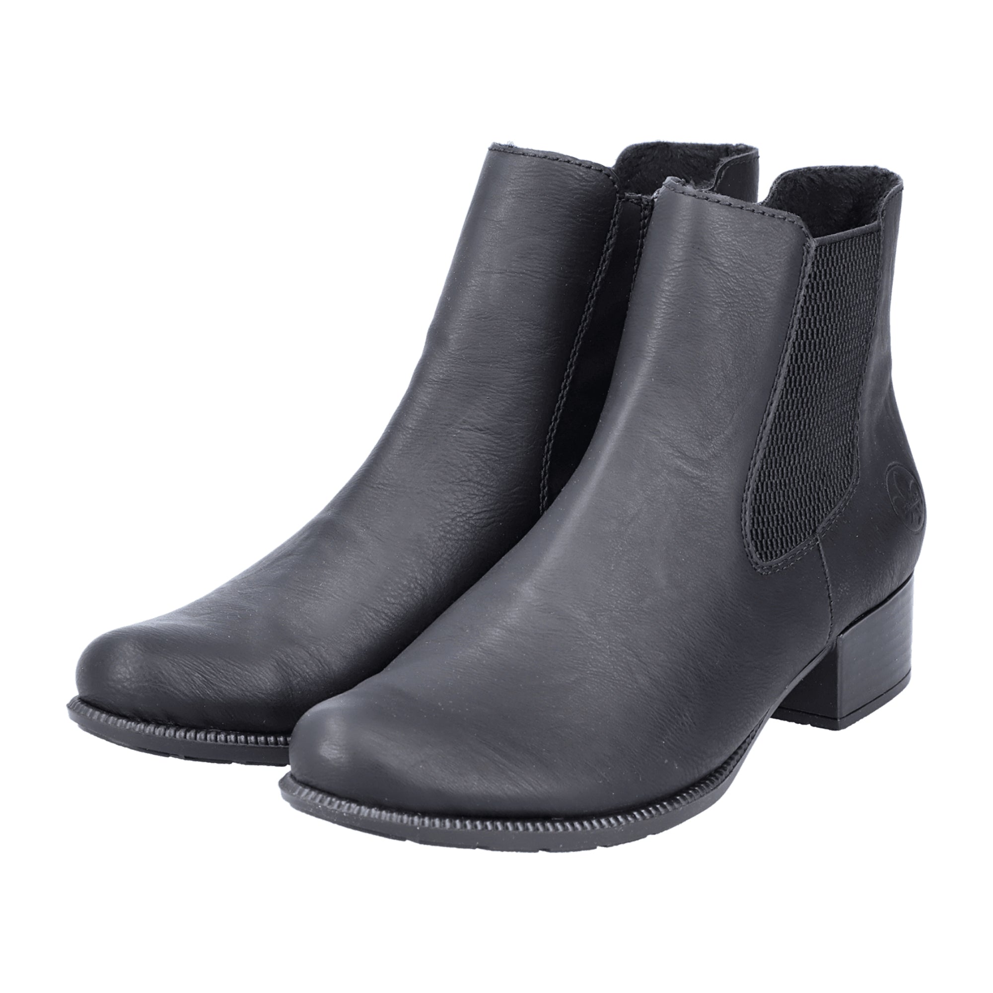 Rieker HWK Women's Black Boots with Block Heel for Fall Winter