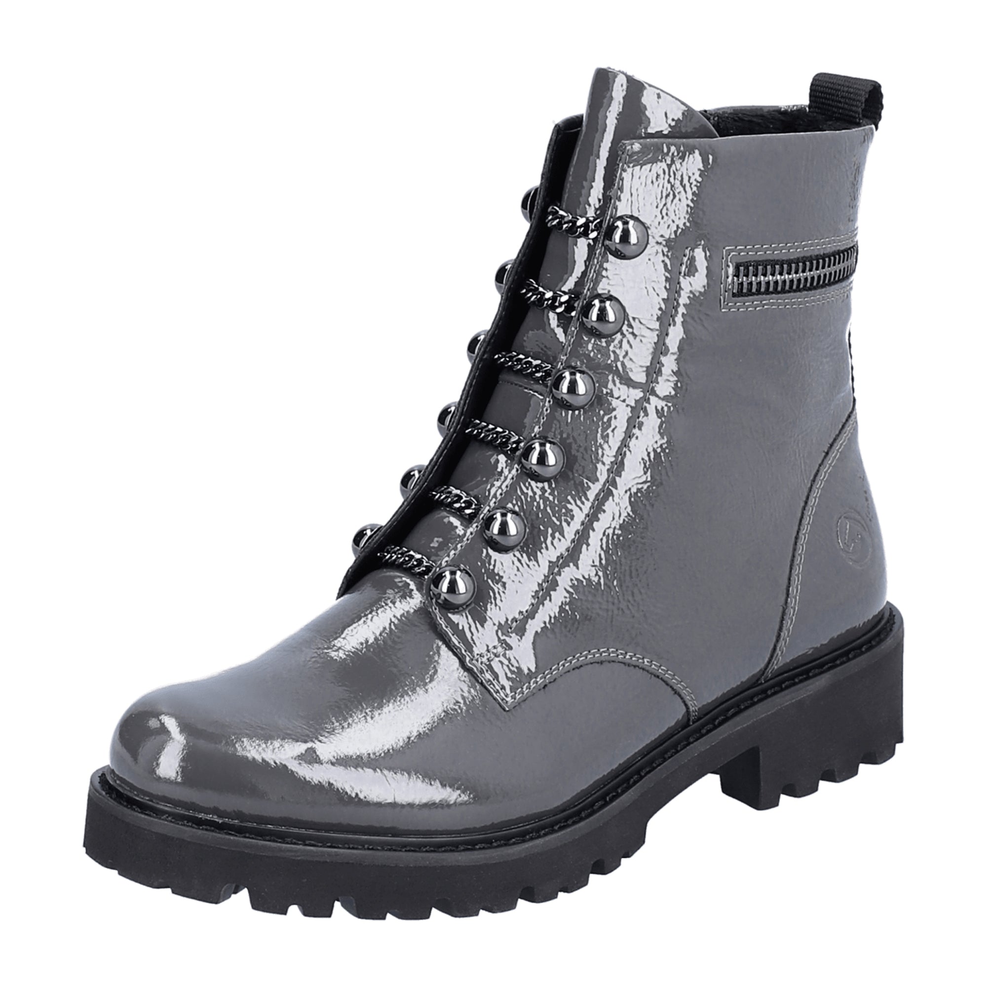 Remonte D8670-45 Women's Grey Leather Ankle Boots with Removable Insole