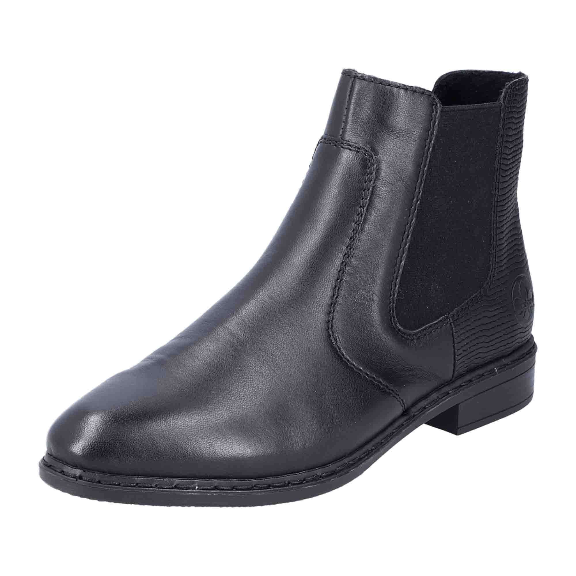 Rieker HWK Women's Black Boots with Removable Insole and Block Heel