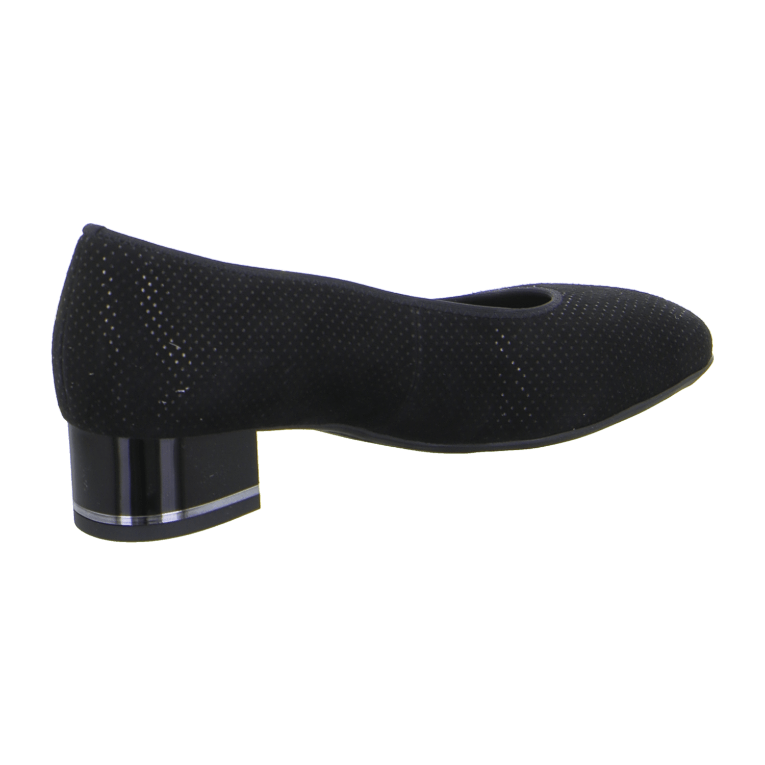 ARA Graz Women's Pumps Black Polka Dot Velvet Leather Round Toe Slip-On Style