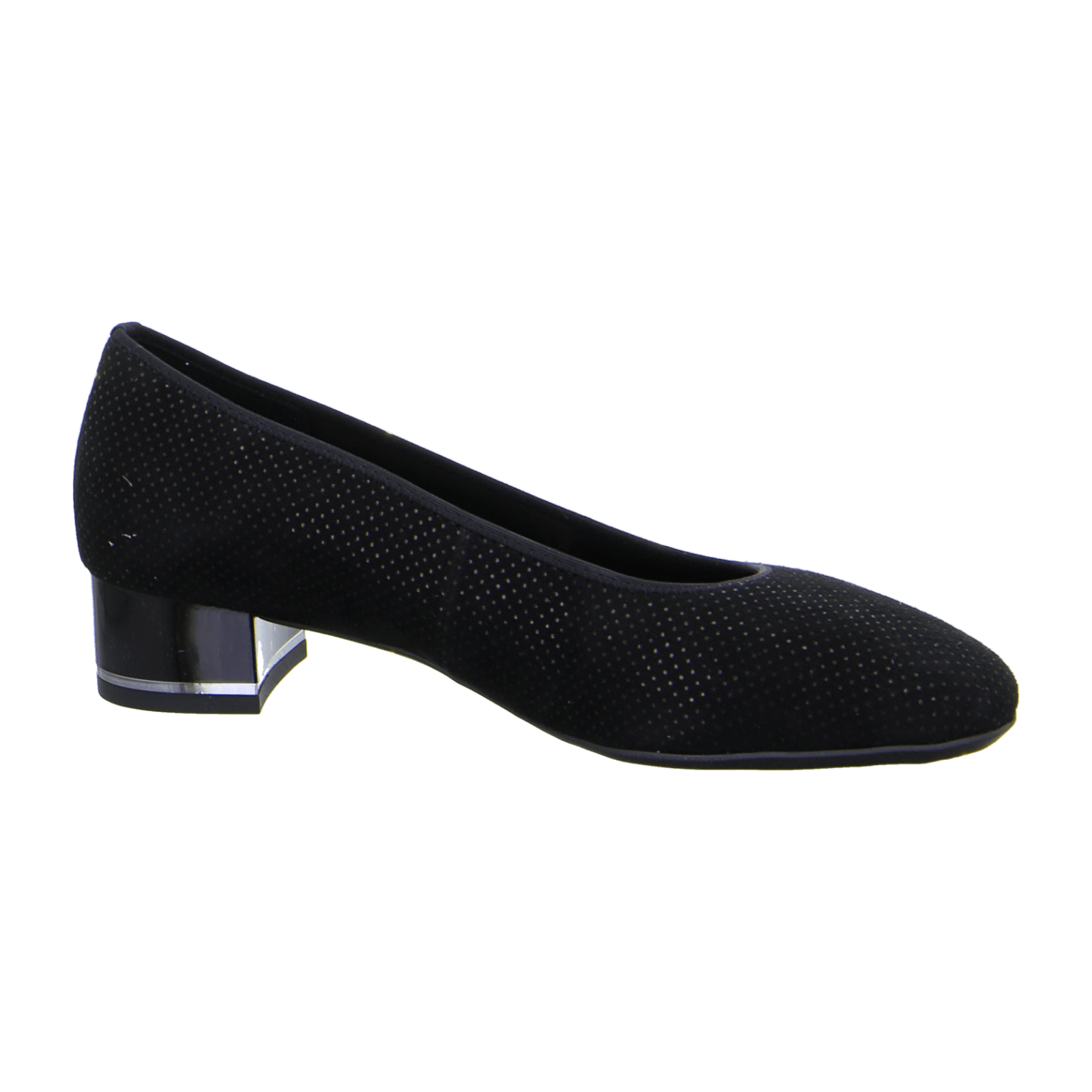 ARA Graz Women's Pumps Black Polka Dot Velvet Leather Round Toe Slip-On Style