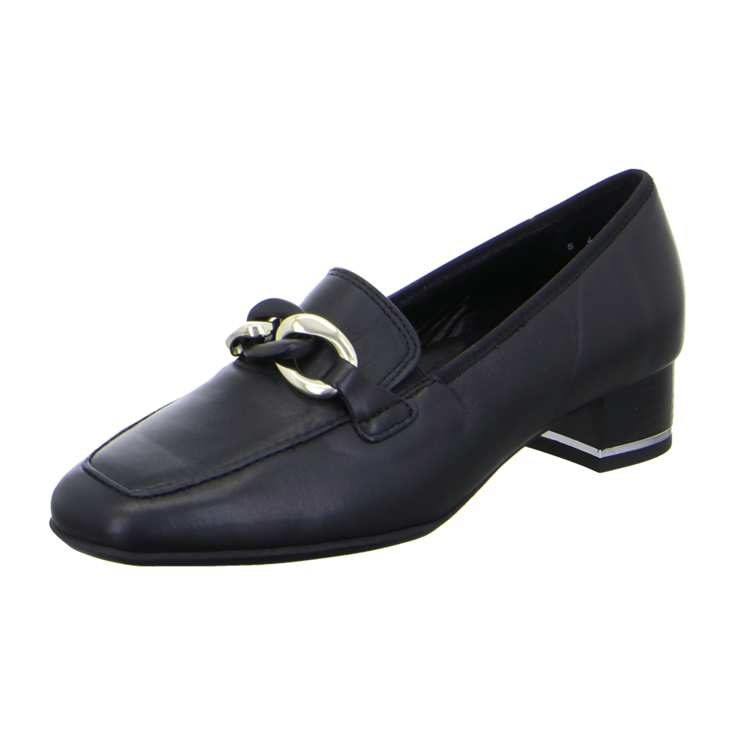 ARA Graz 40mm H-Heel Pumps for Women in Black Smooth Leather with Round Toe and Leather Lining