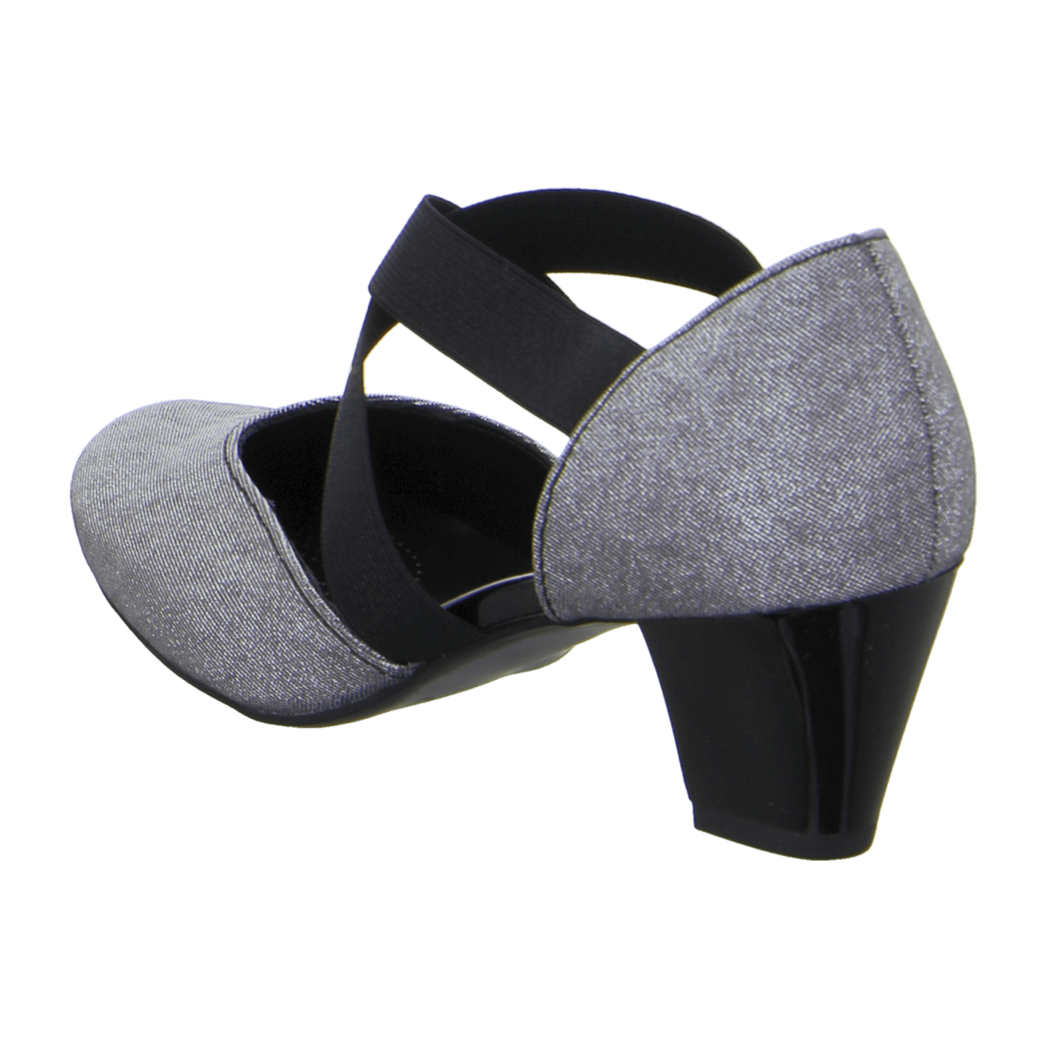 ARA Toulouse Women's D'Orsay Pumps Gray Glitter Leather Synthetic Pull-On Style Round Toe