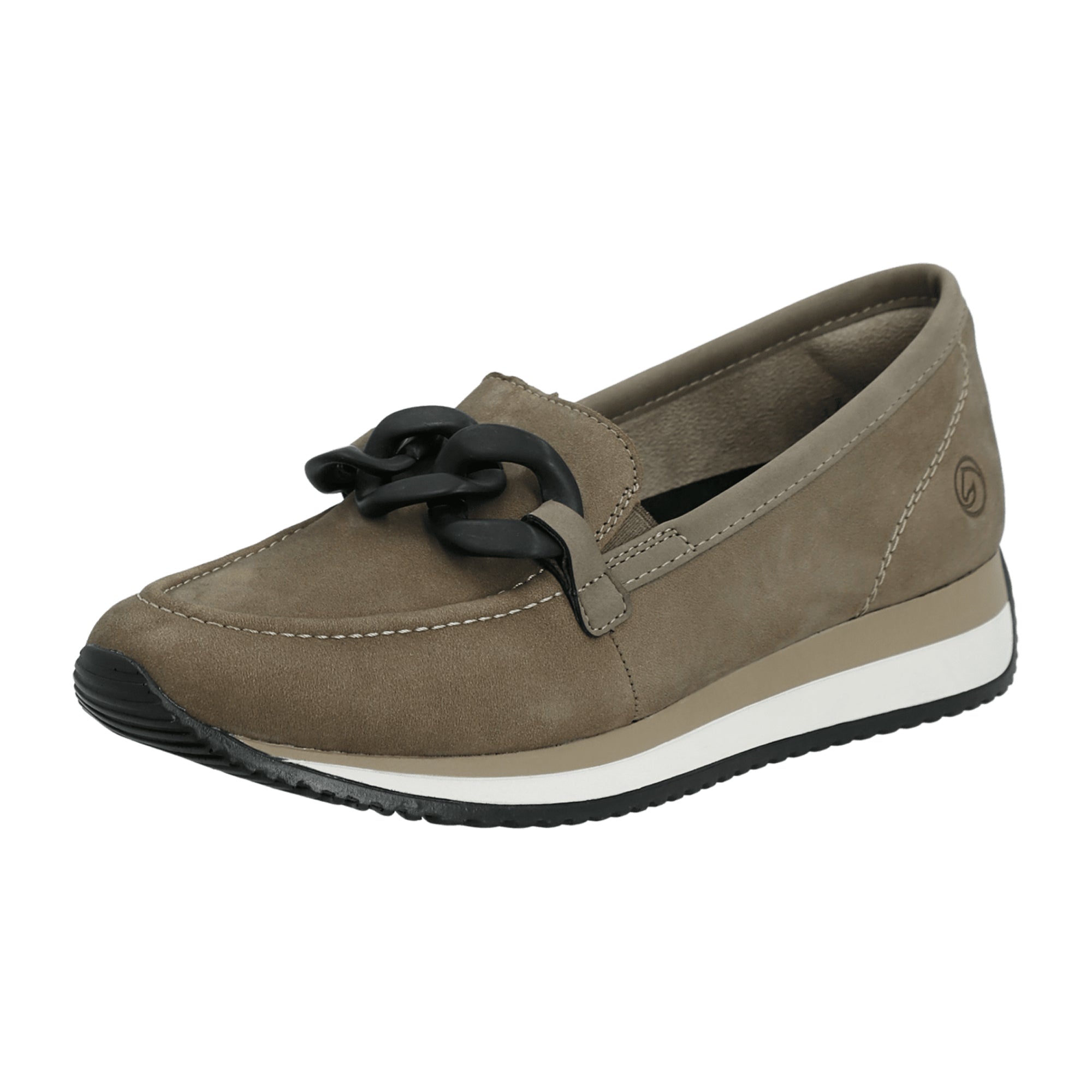 Remonte Brown Women's Slip-On Shoes with Wedge Heel and Suede Upper