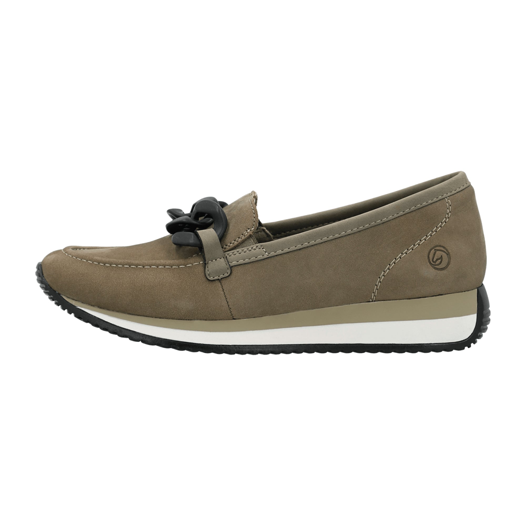 Remonte Brown Women's Slip-On Shoes with Wedge Heel and Suede Upper