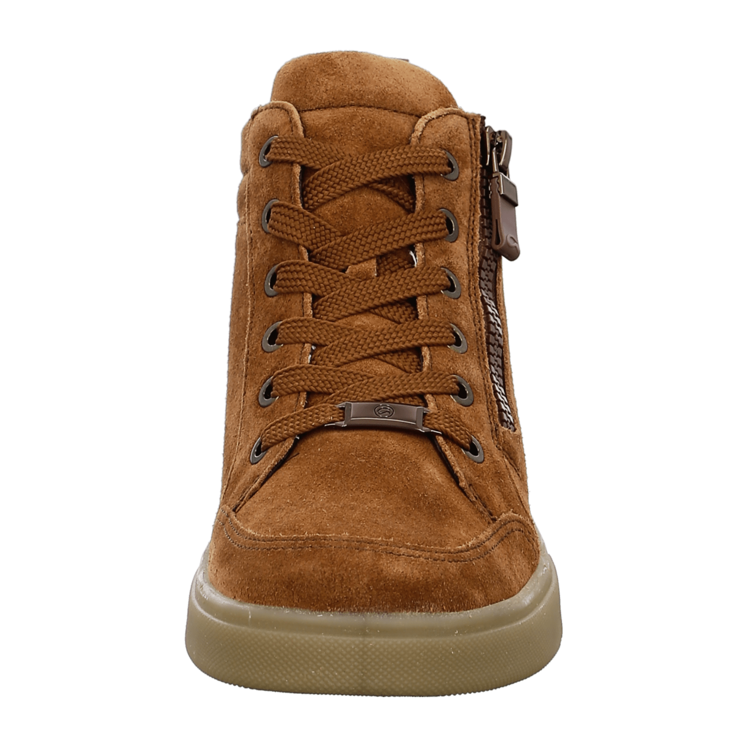 ARA ROM Women's Velour Leather Lace-Up Sneakers in Brown